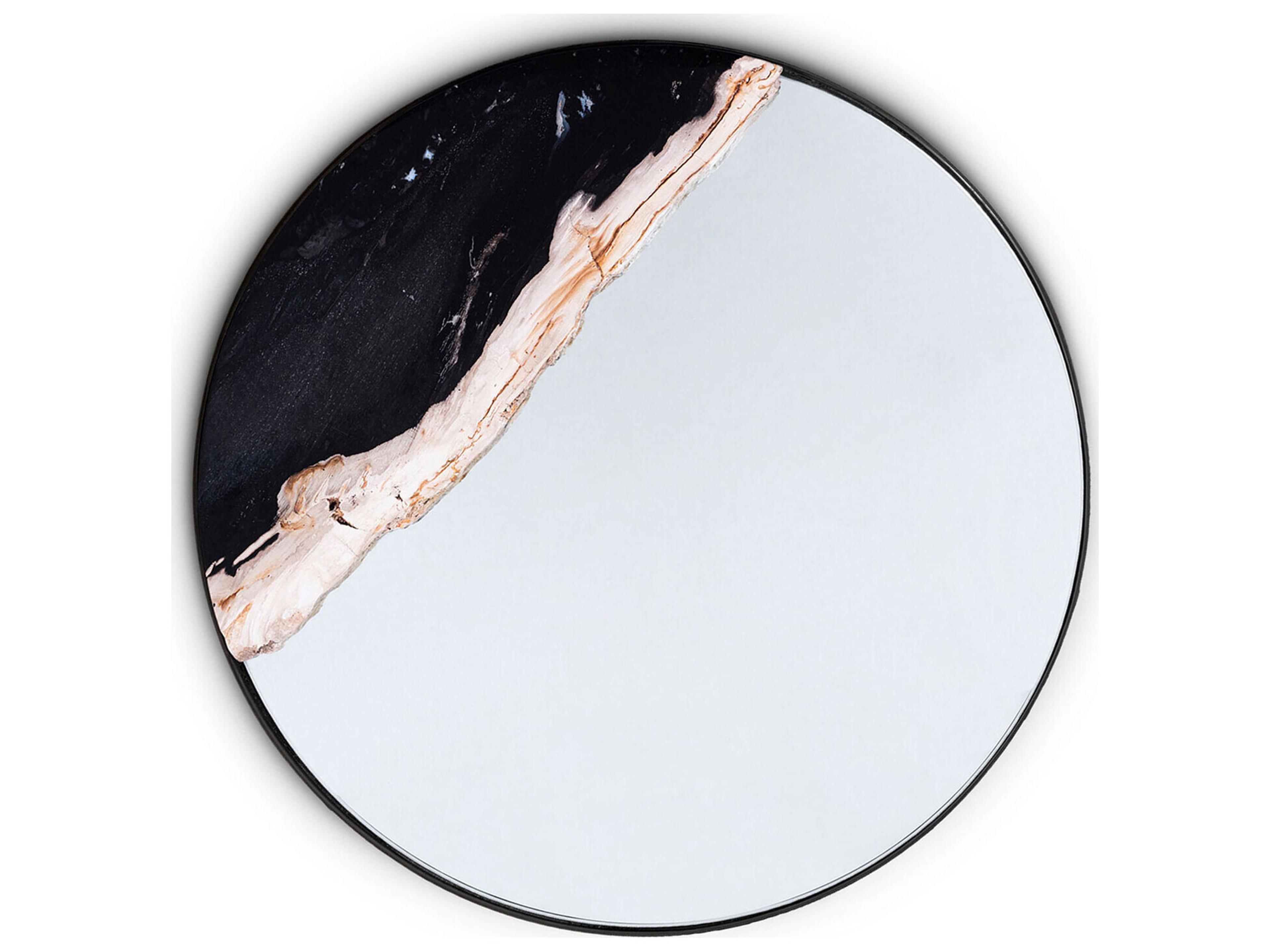 Urbia Relique Clear Glass Natural Dark Raw Bronze Wall Mirror Round