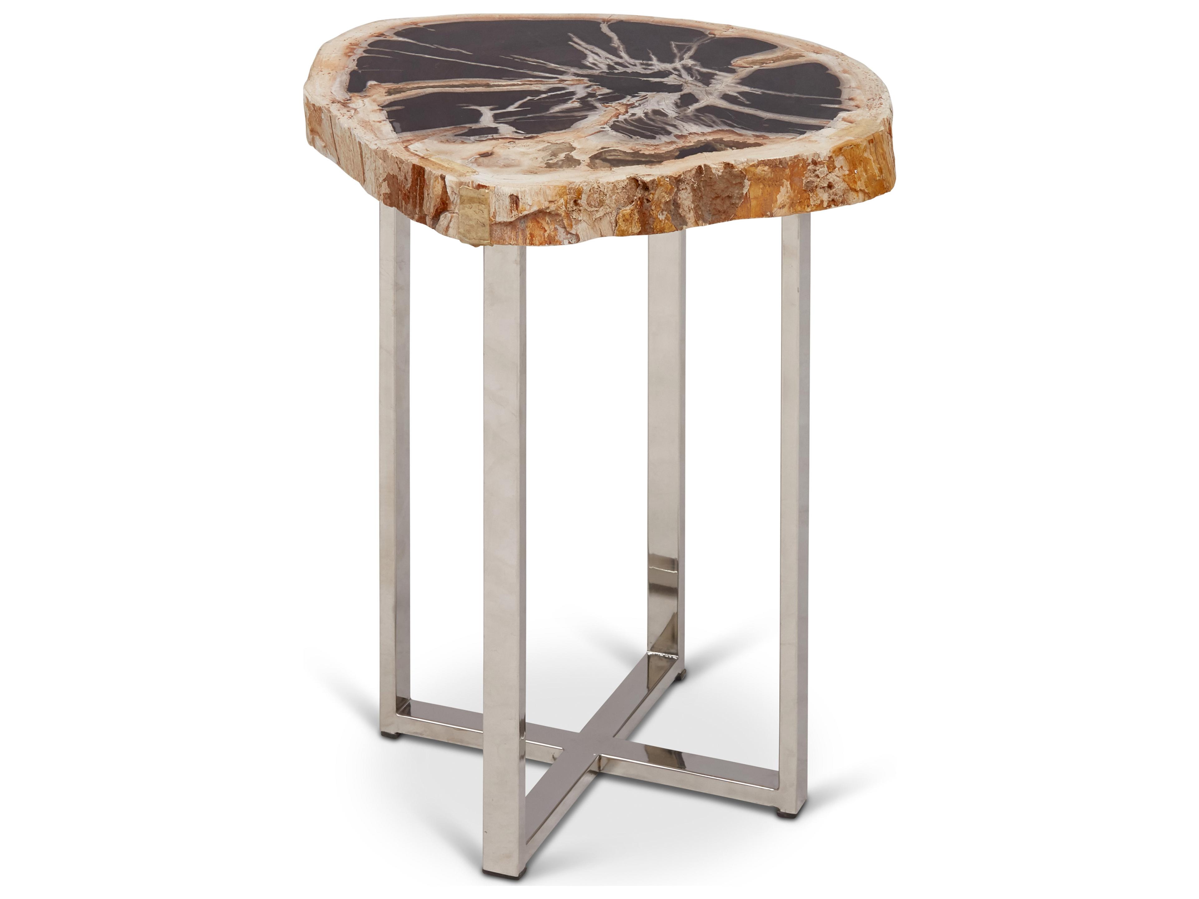 Relique Eliza End Table Modern Petrified Wood