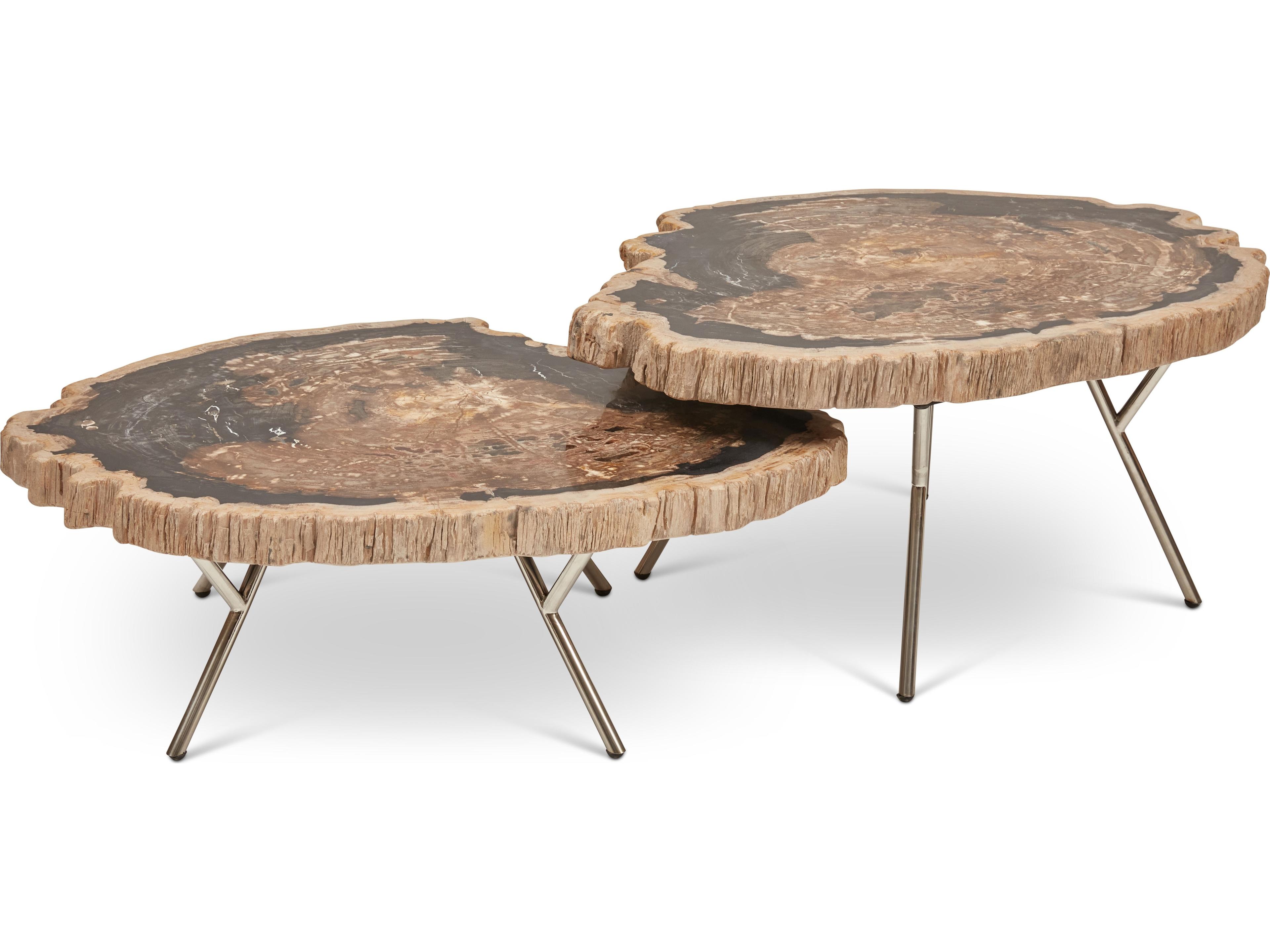 Lastra Petrified Wood Nesting Coffee Table