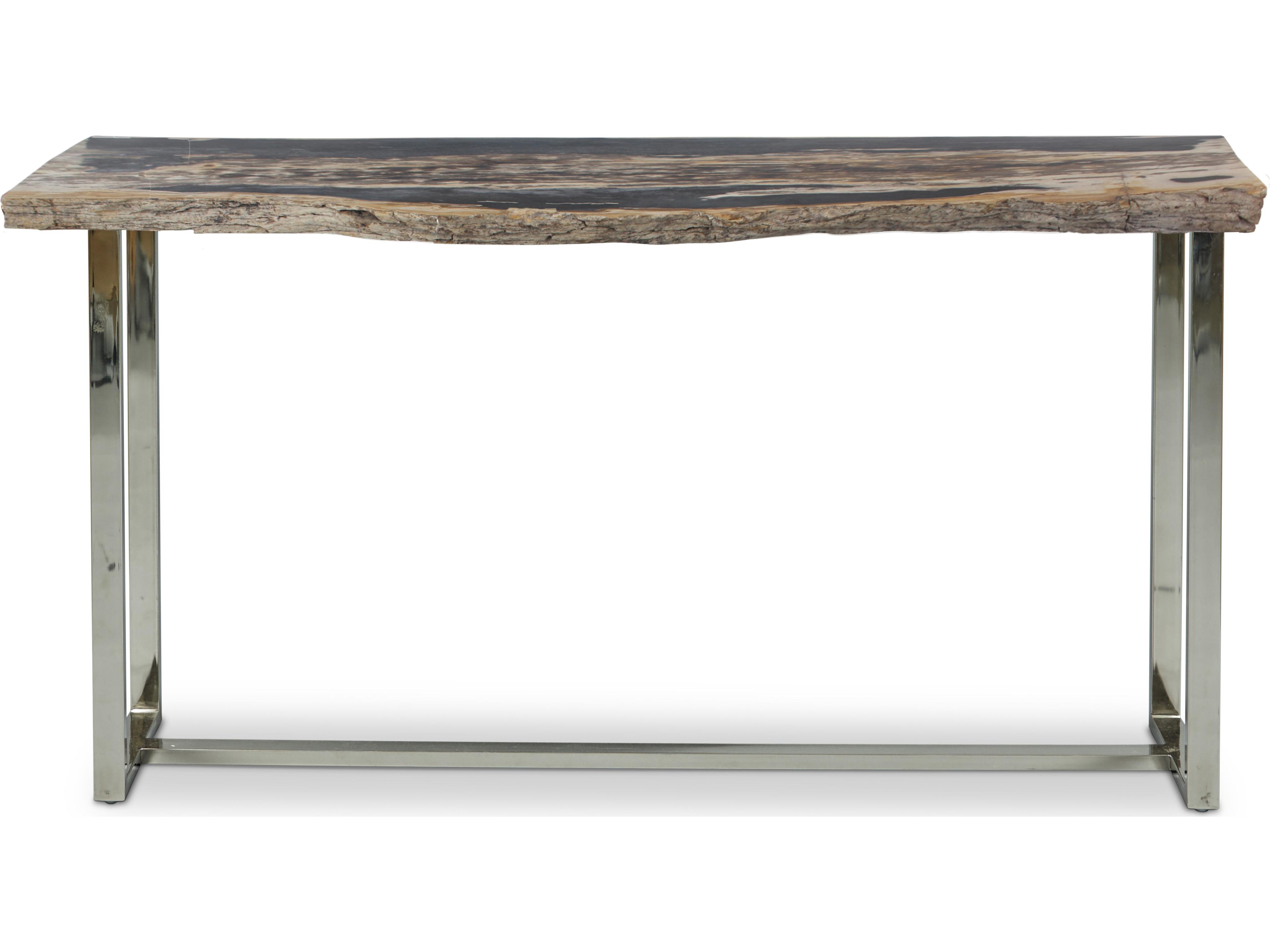Raw Console Table Petrified Wood Top