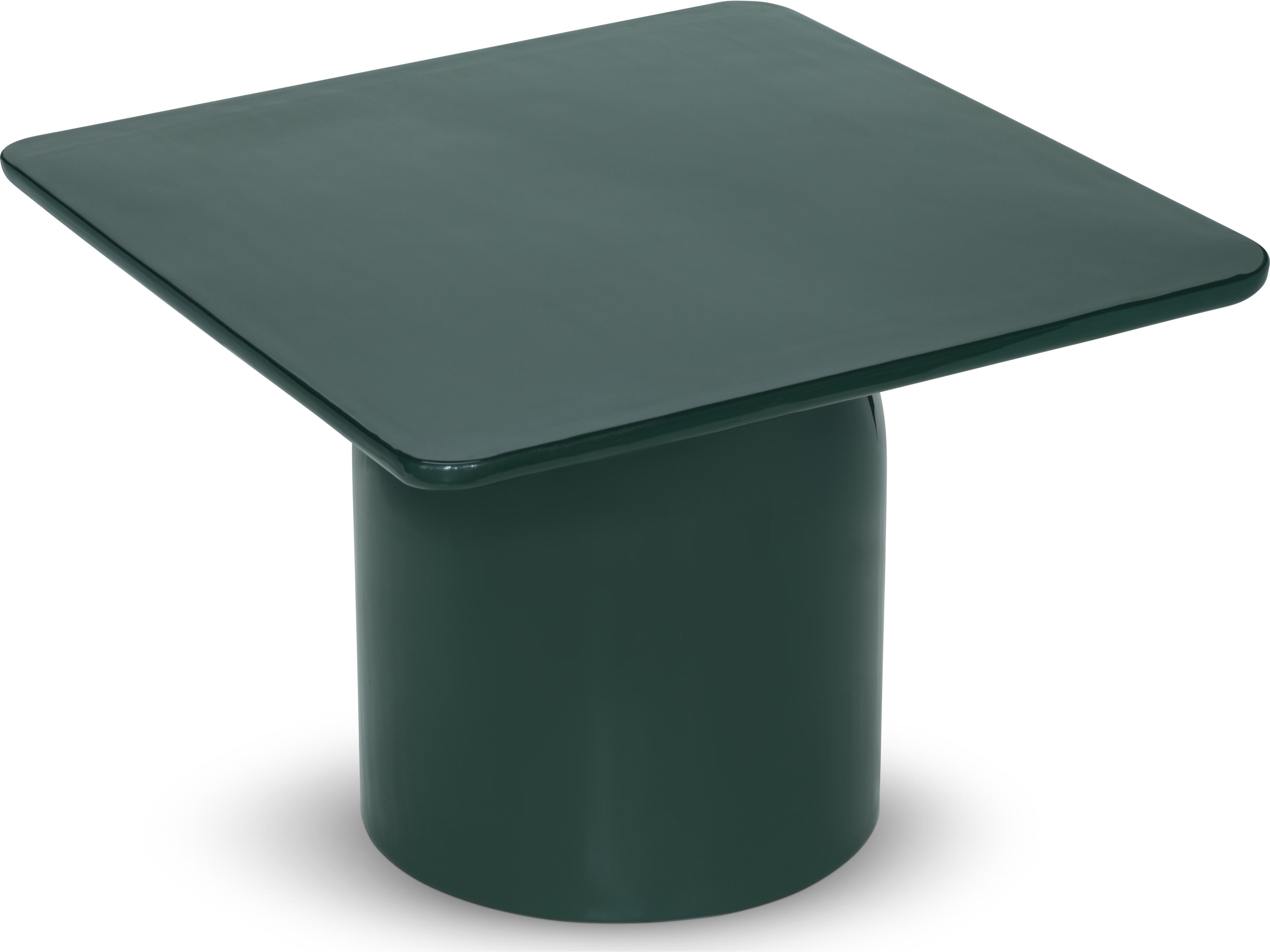 Alessia Square Metal Obsidian Green Coffee Table