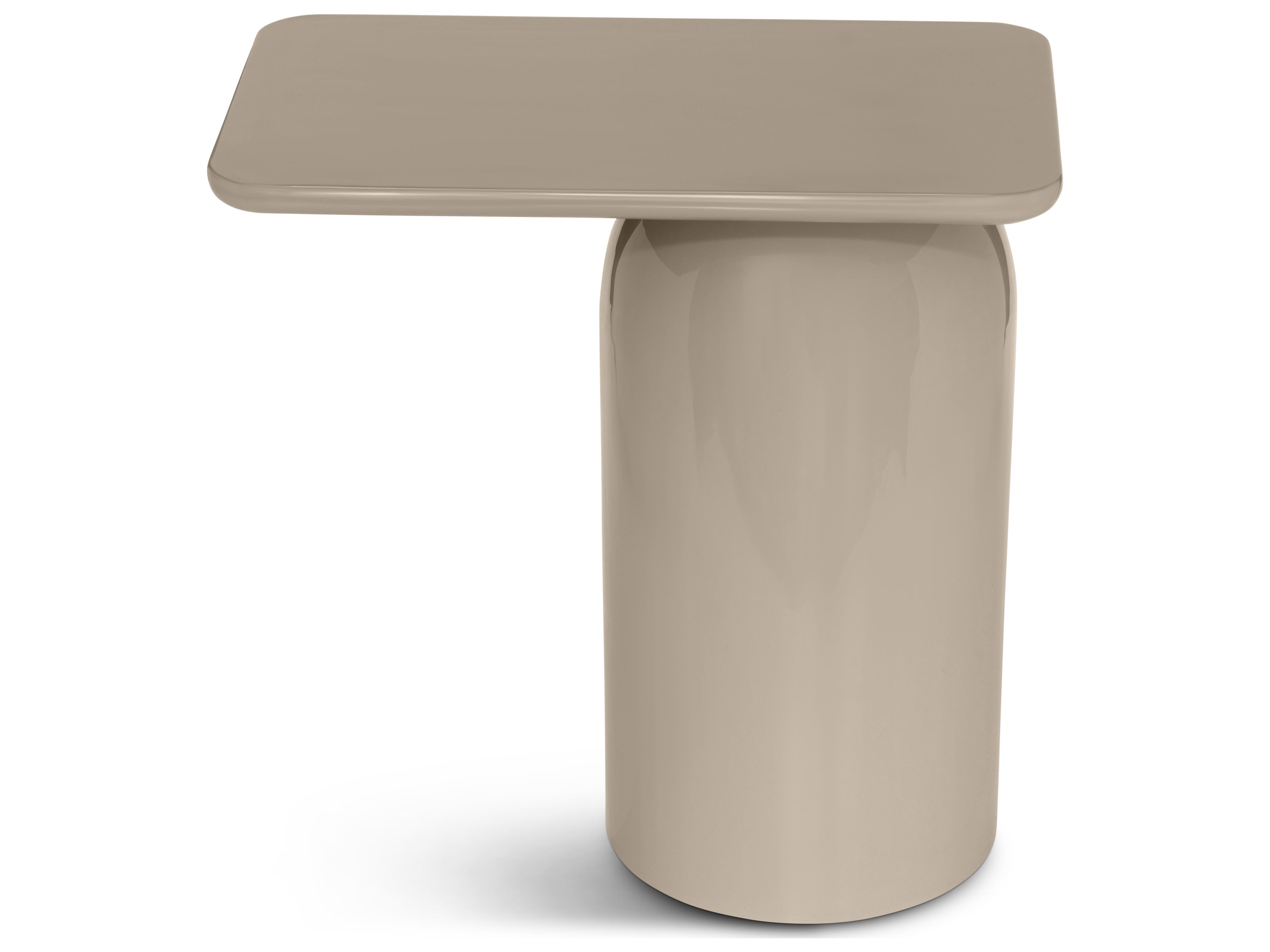 Urbia Alessia Rectangular Metal Latte Taupe End Table