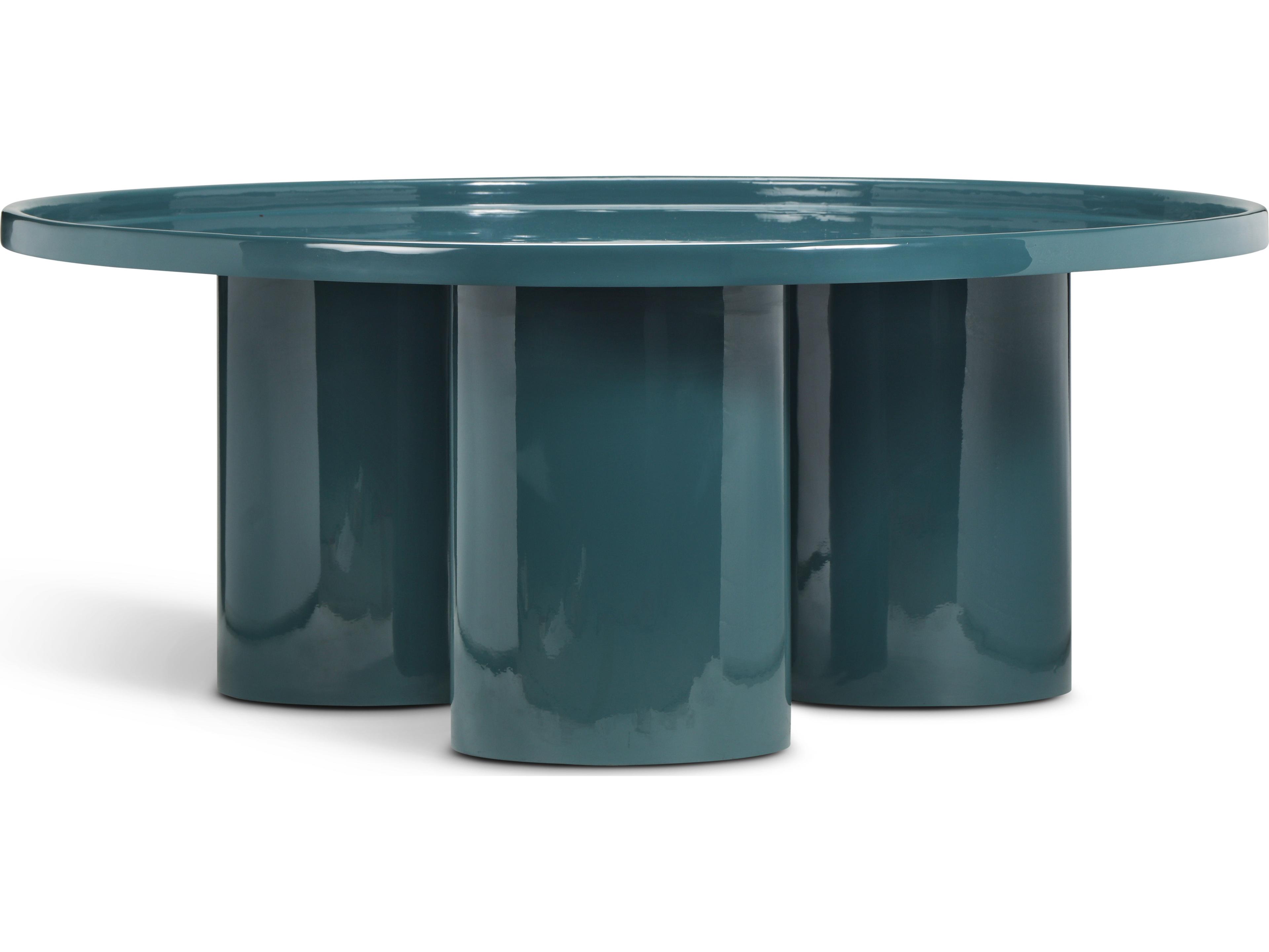 Urbia Eclat Sofia Enamel Round Metal Aegean Teal Coffee Table