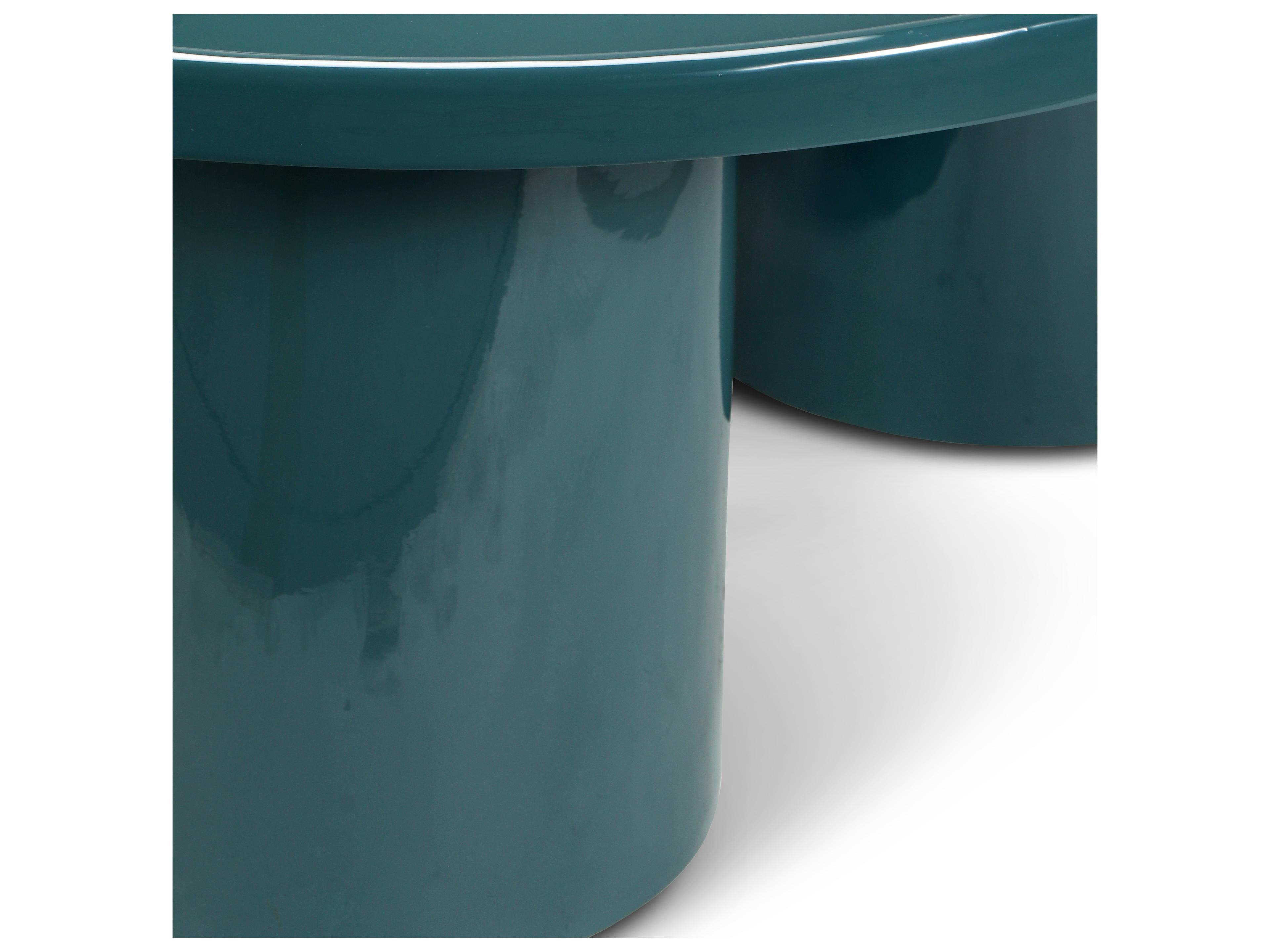 Urbia Eclat Sofia Enamel Round Metal Aegean Teal Coffee Table