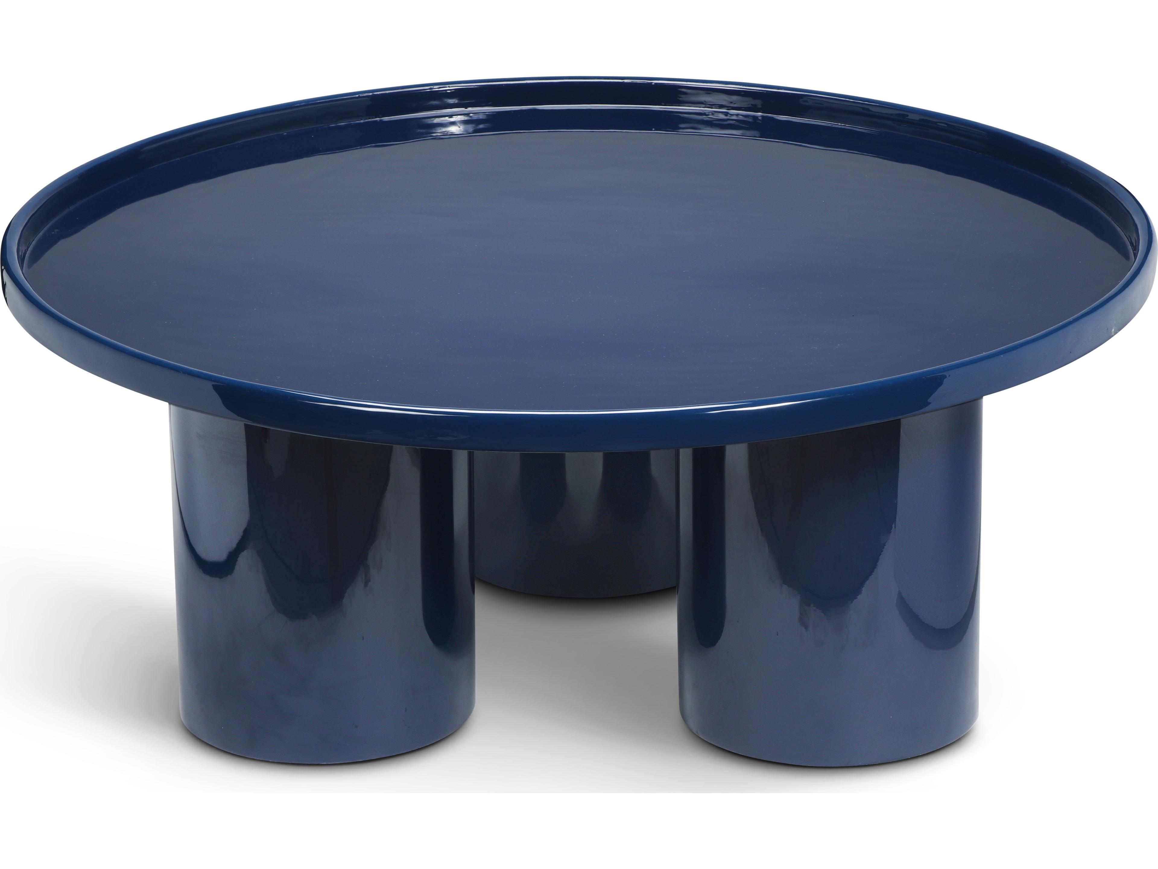 Urbia Eclat Sofia Enamel Round Metal Navy Coffee Table