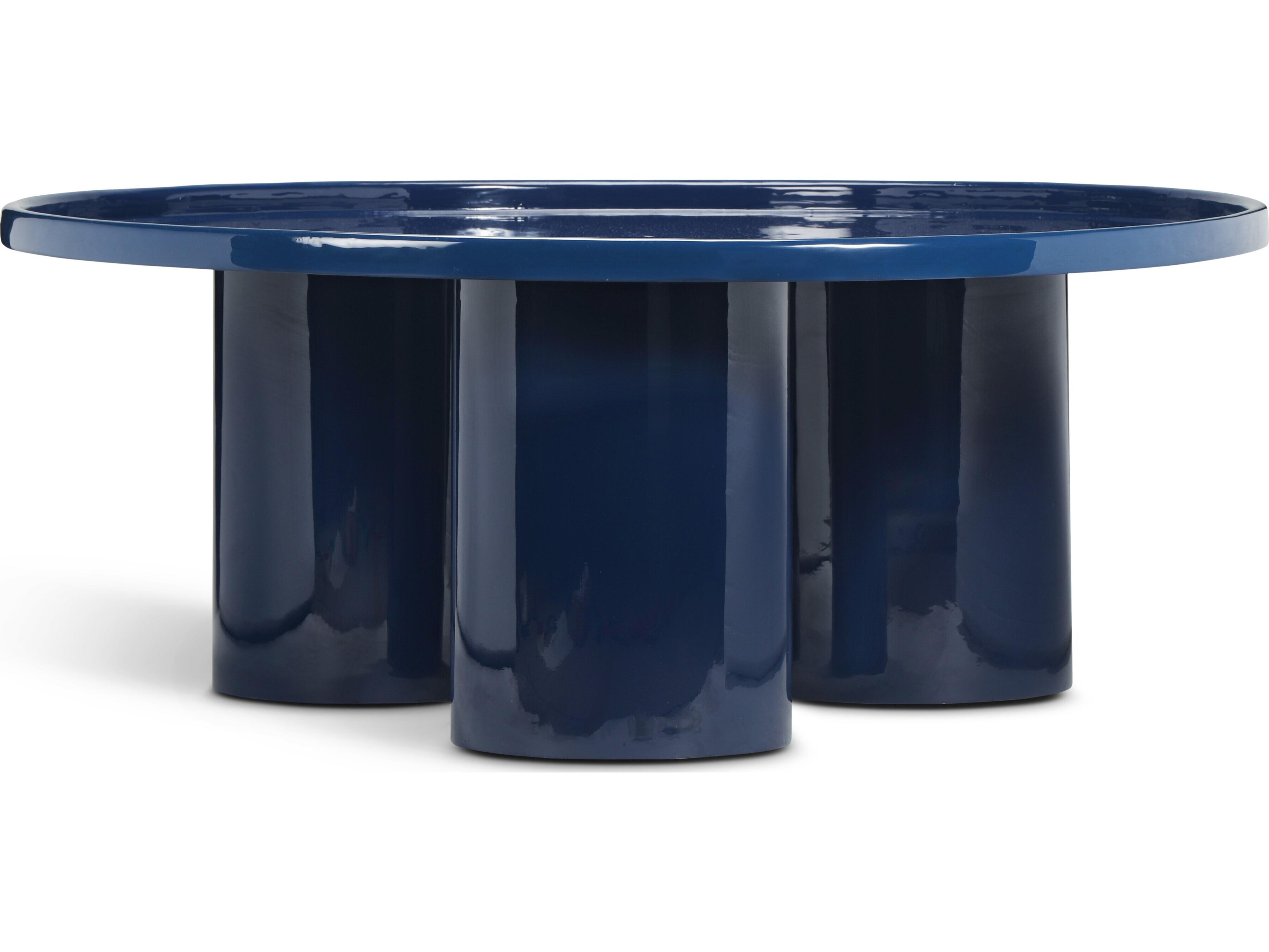 Urbia Eclat Sofia Enamel Round Metal Navy Coffee Table