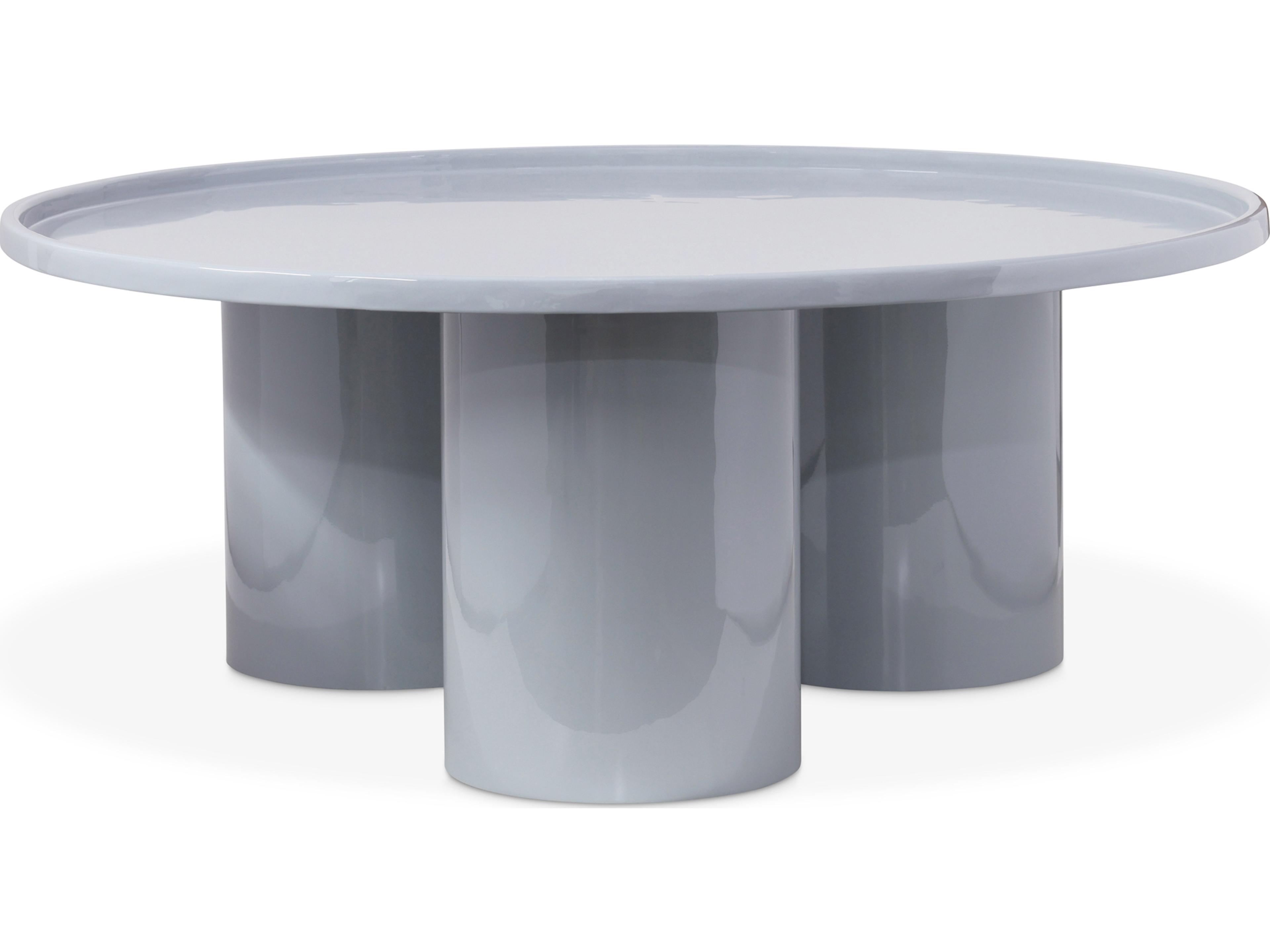 Urbia Eclat Round Metal Pearl Blue Coffee Table