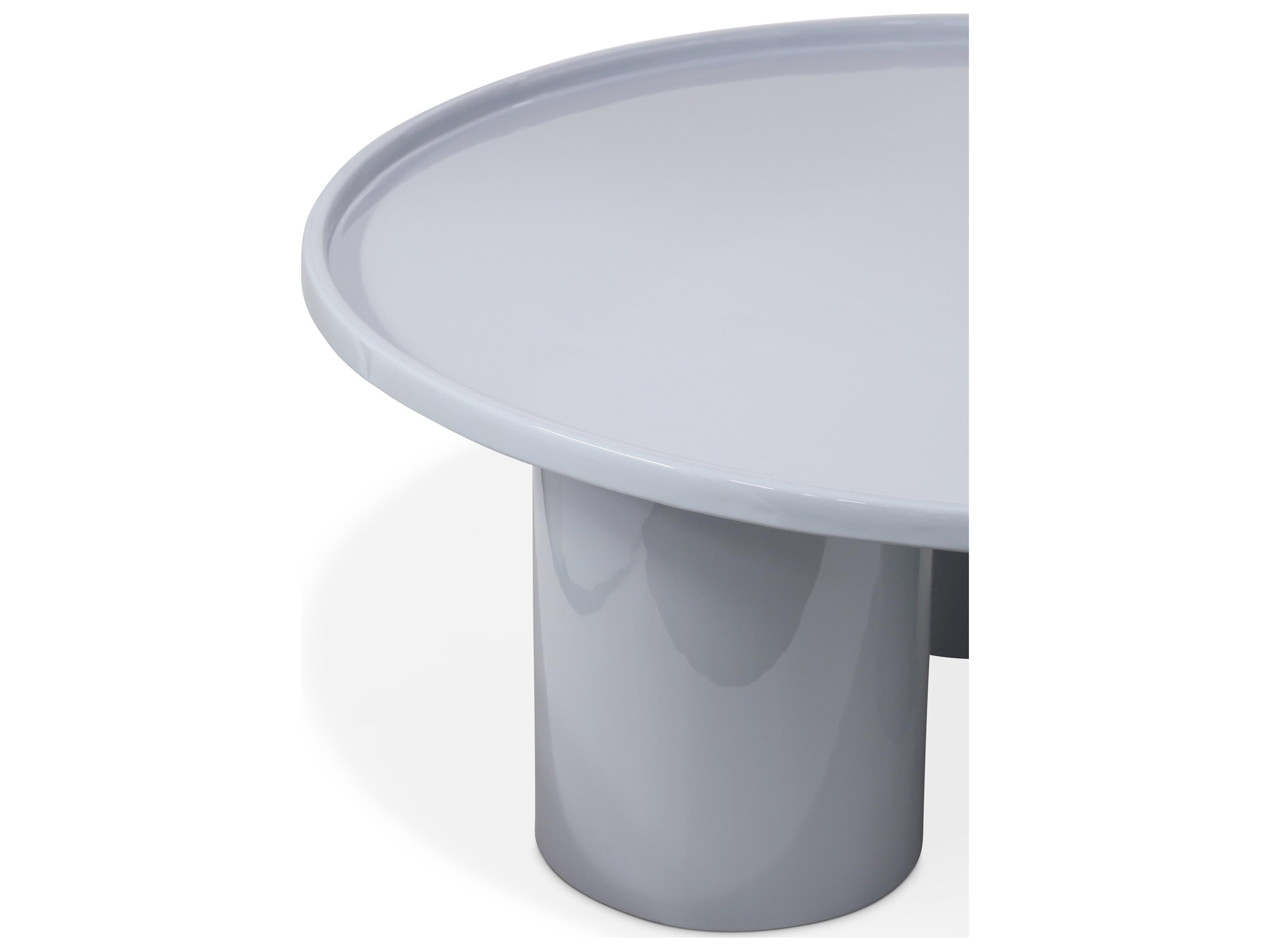 Urbia Eclat Round Metal Pearl Blue Coffee Table