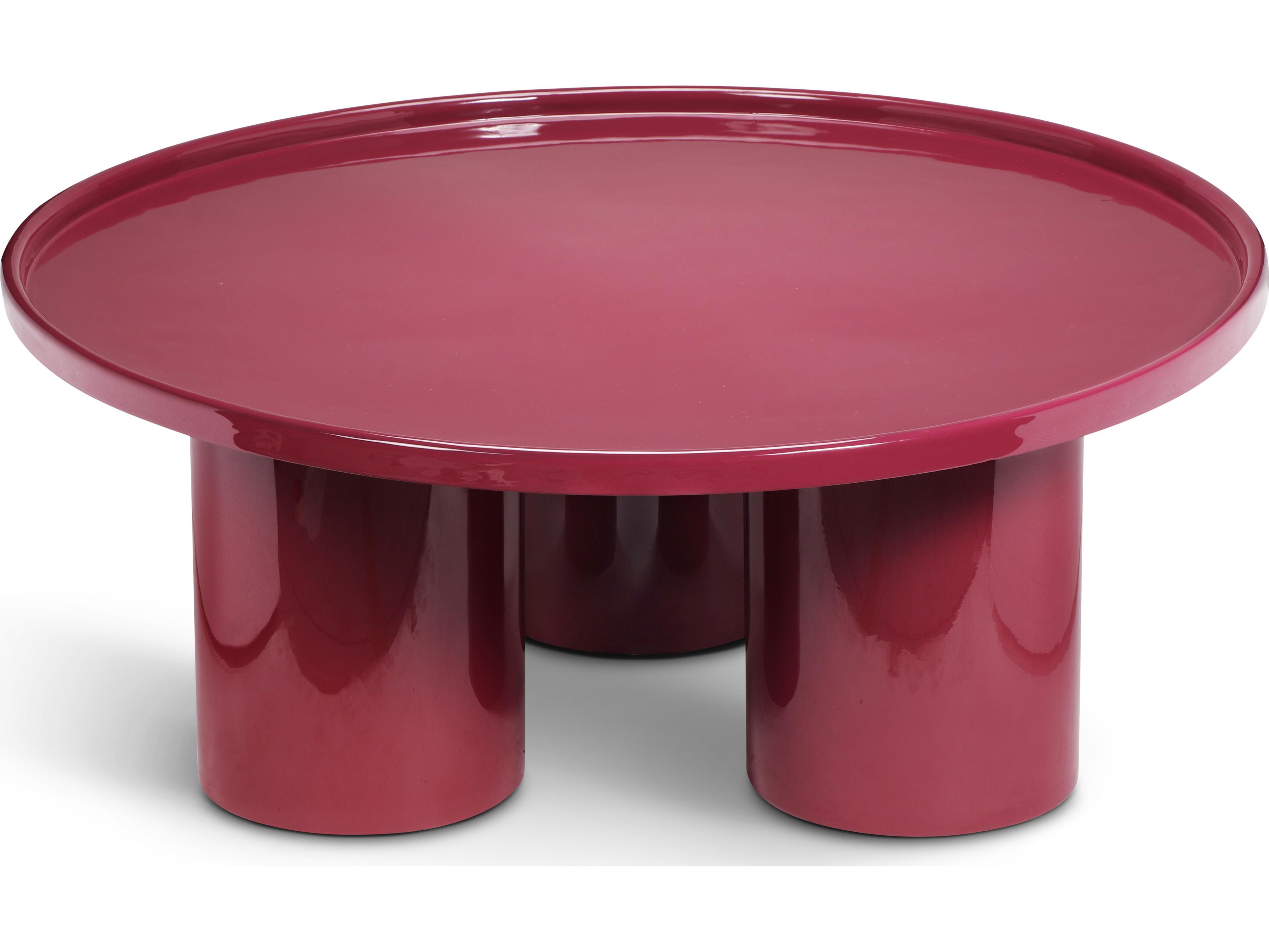 Urbia Eclat Sofia Enamel Round Metal Plum Coffee Table