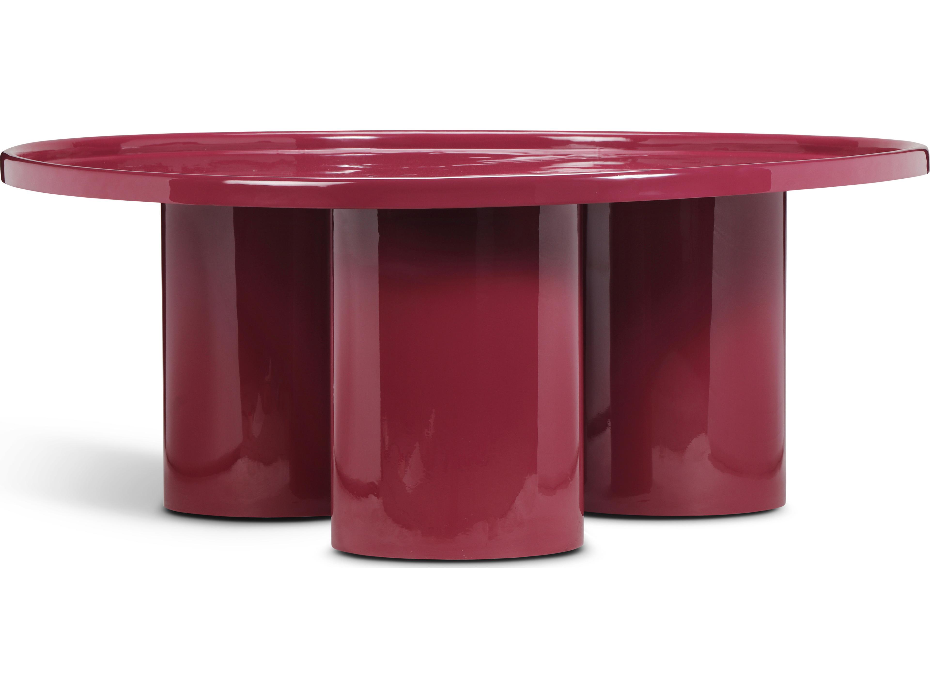 Urbia Eclat Sofia Enamel Round Metal Plum Coffee Table