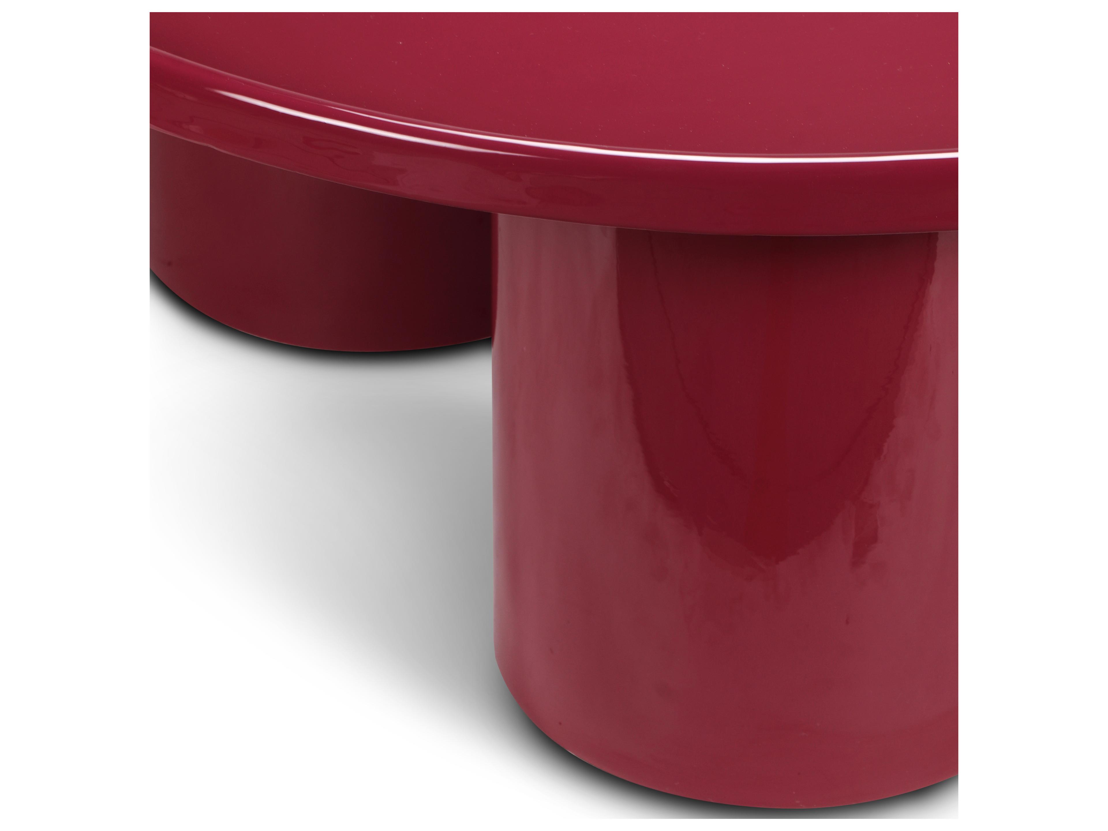 Urbia Eclat Sofia Enamel Round Metal Plum Coffee Table