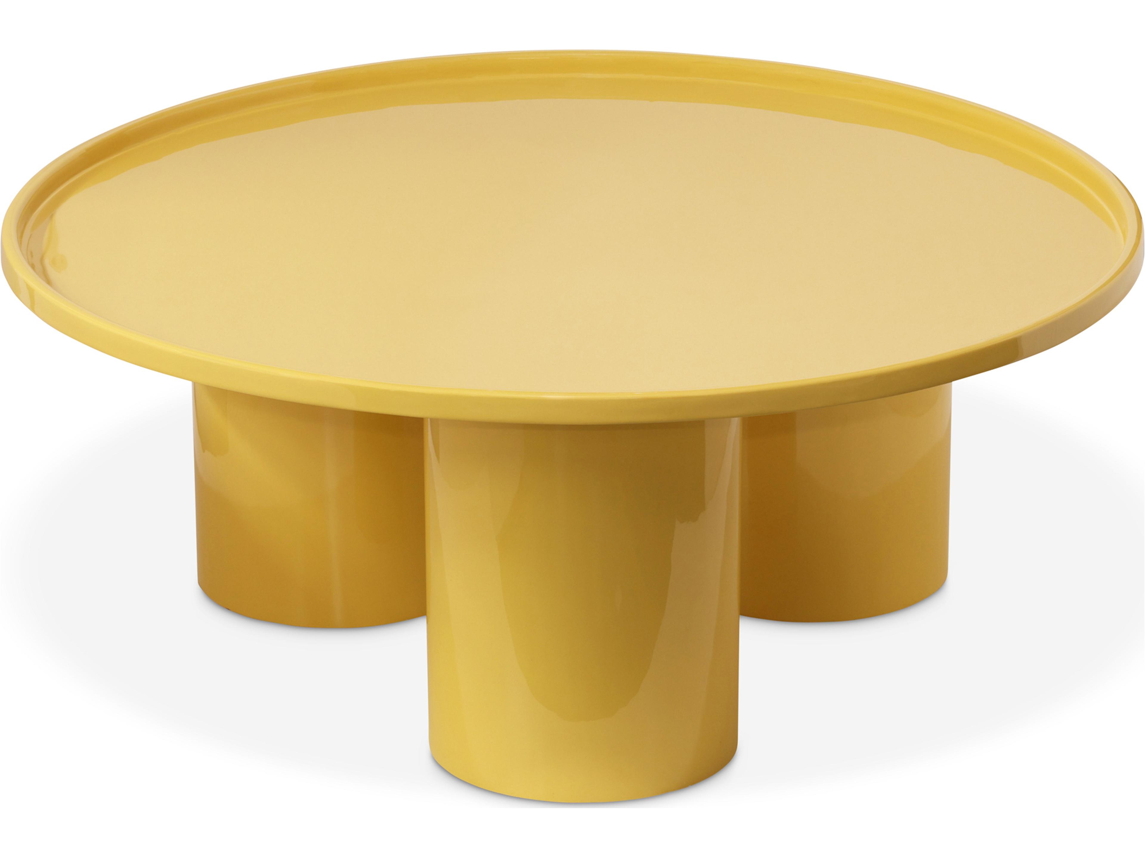 Eclat Round Metal Yellow Ochre Coffee Table