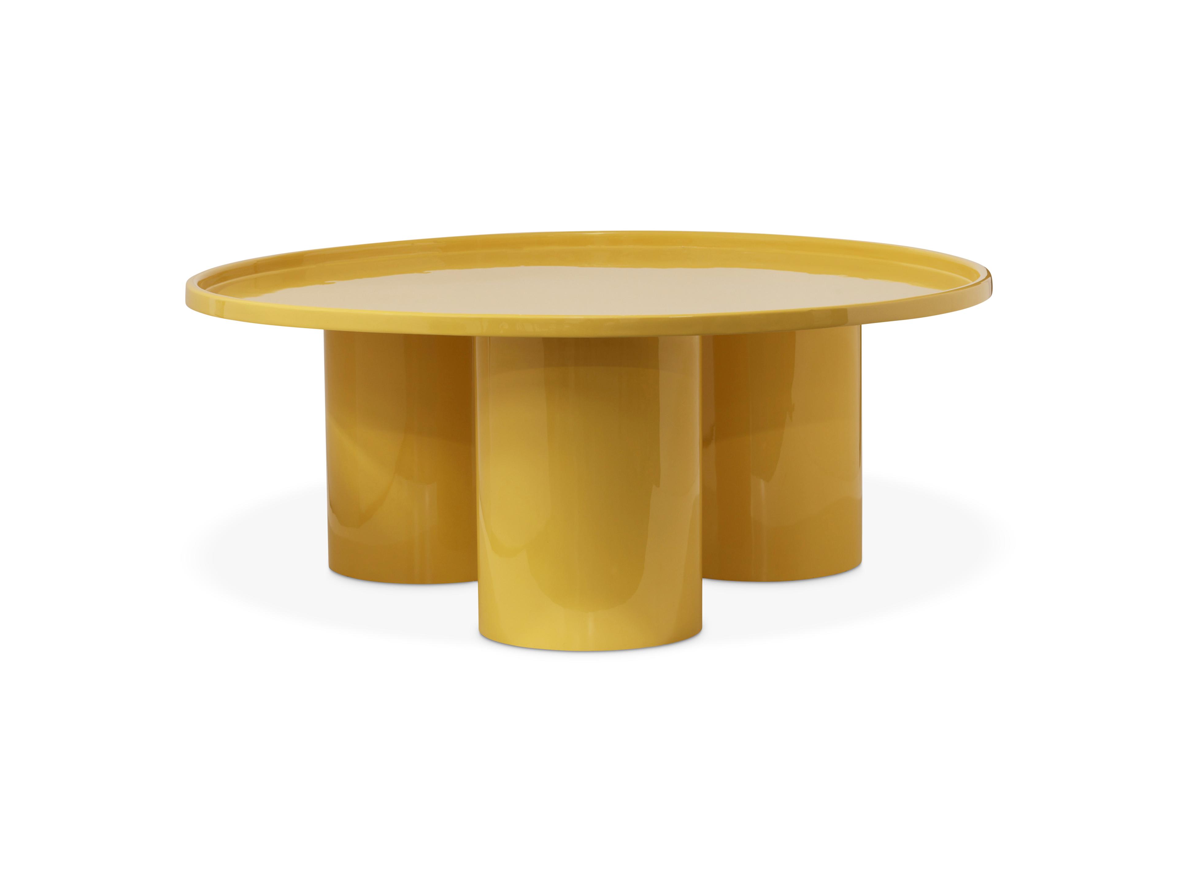 Urbia Eclat Round Metal Yellow Ochre Coffee Table