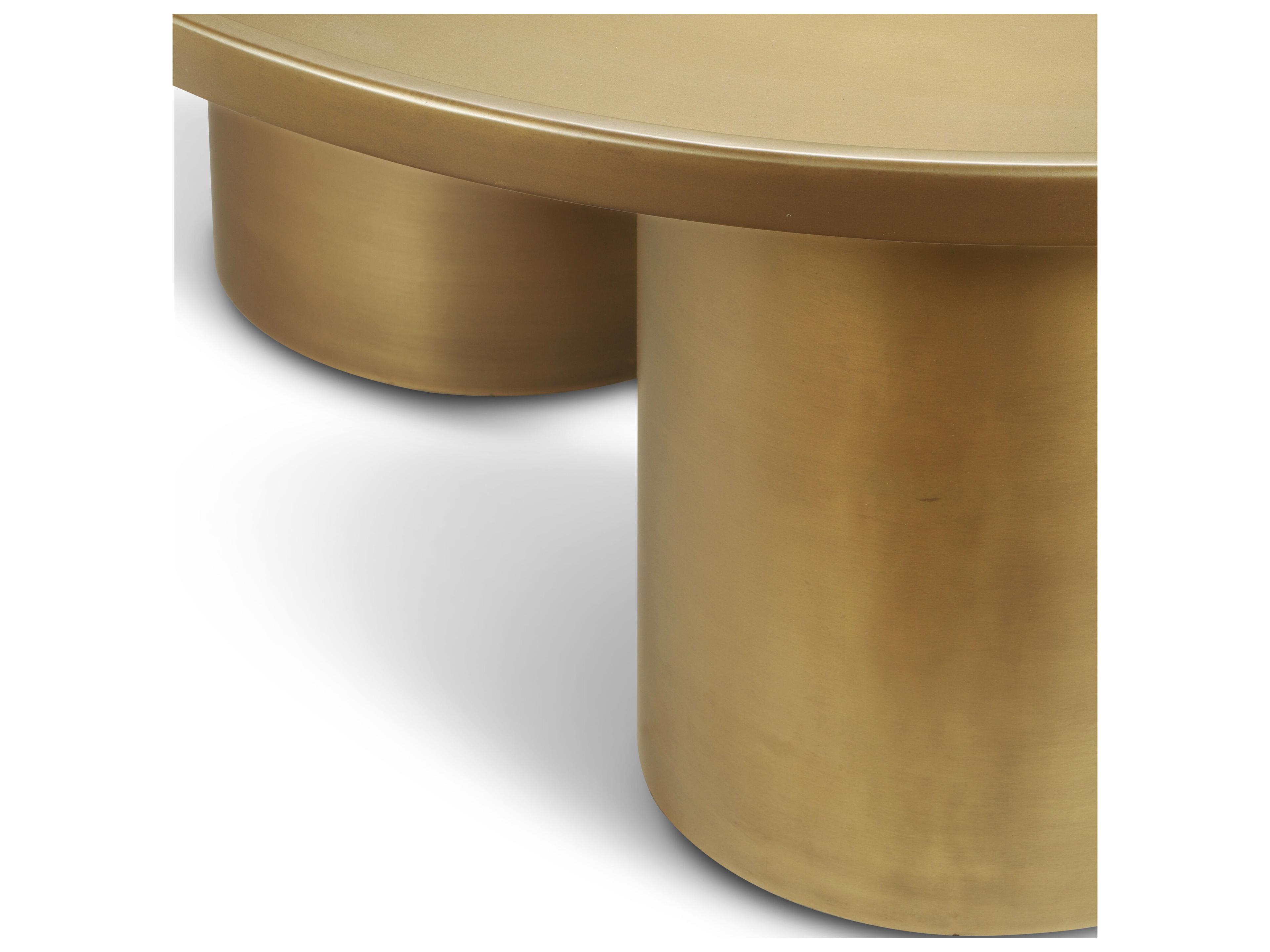 Urbia Eclat Sofia Round Metal Industrial Brass Coffee Table