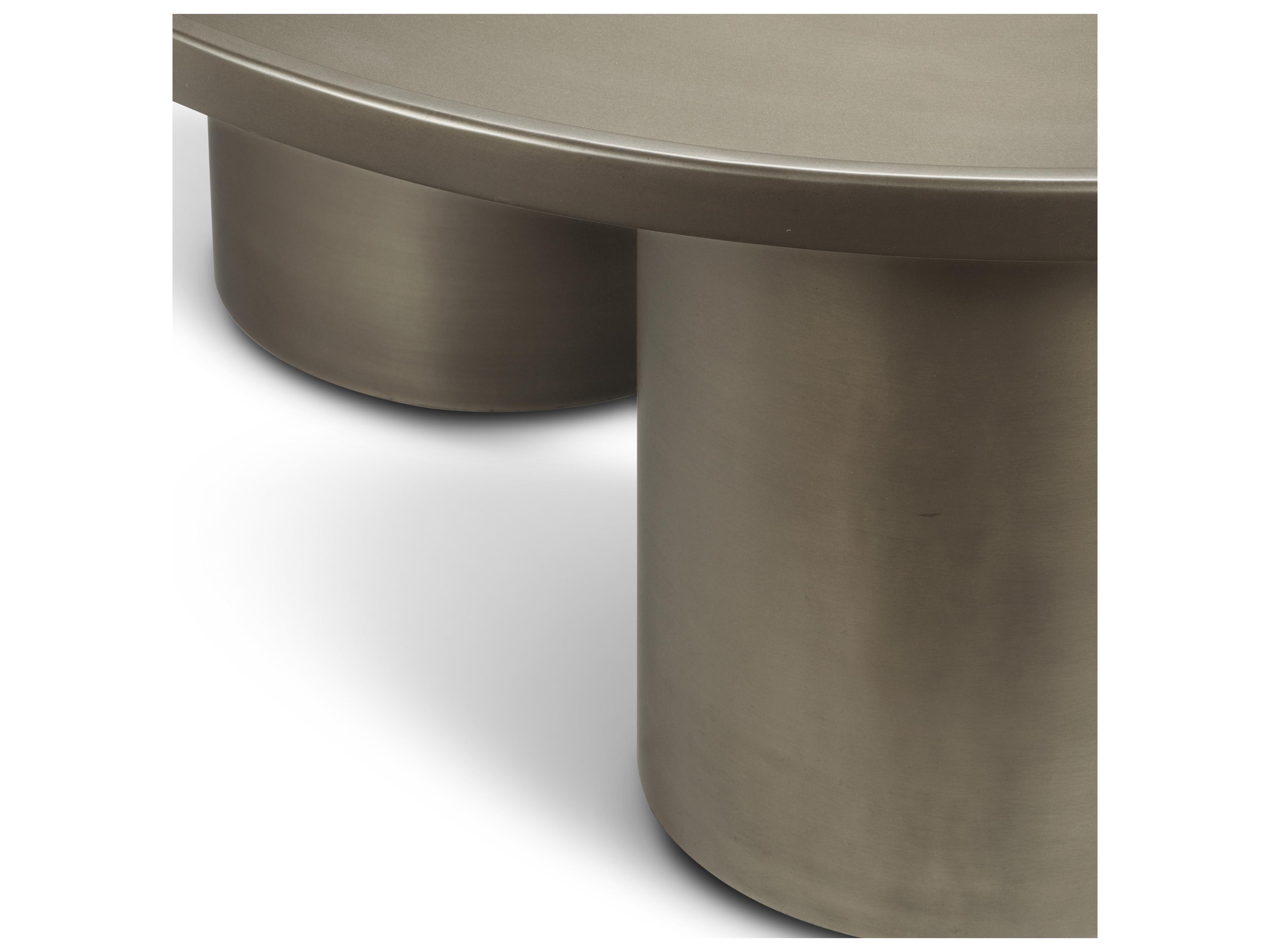Urbia Eclat Sofia Round Metal Industrial Nickel Coffee Table