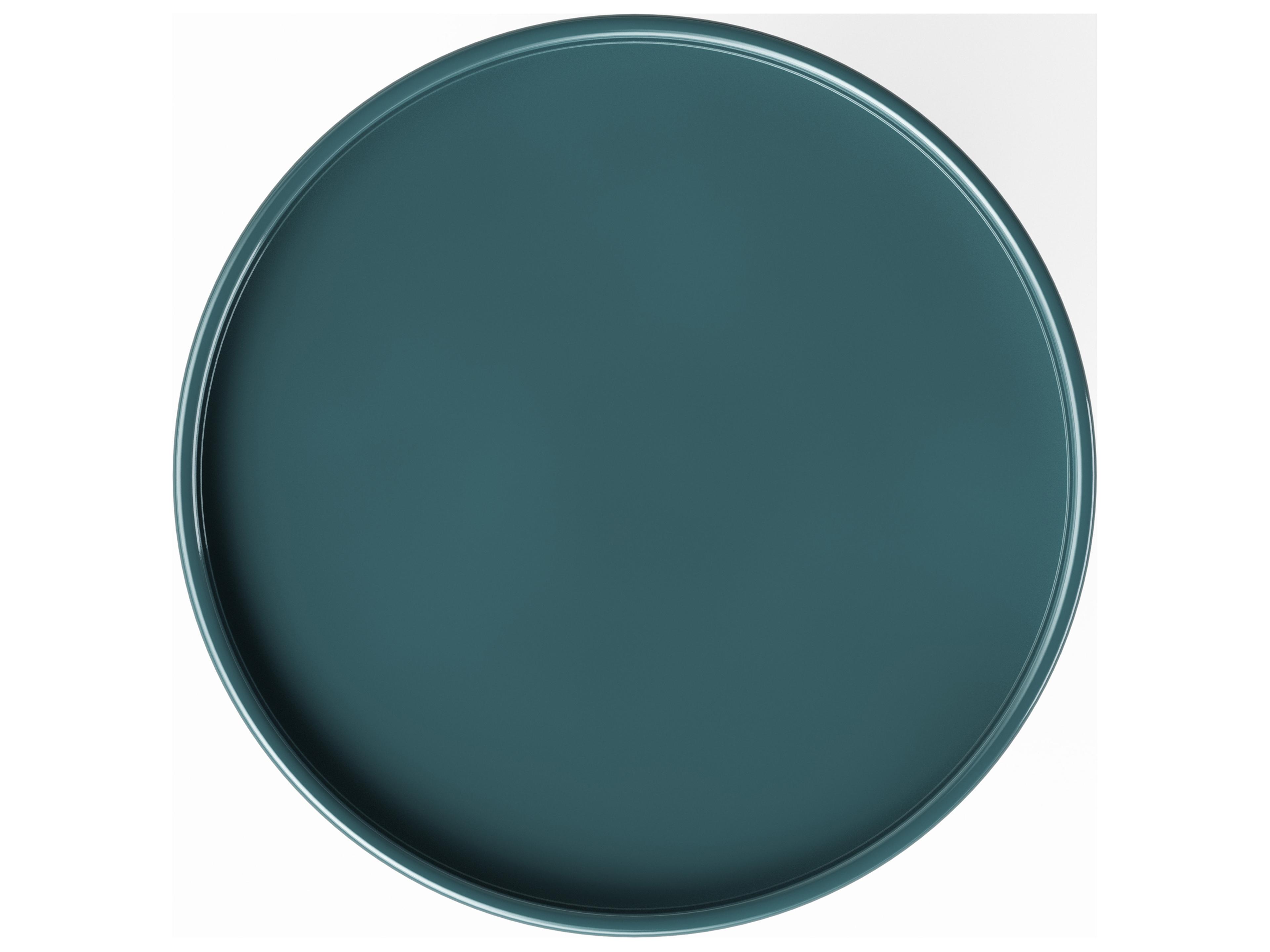Urbia Eclat Sofia Enamel Round Metal Aegean Teal End Table