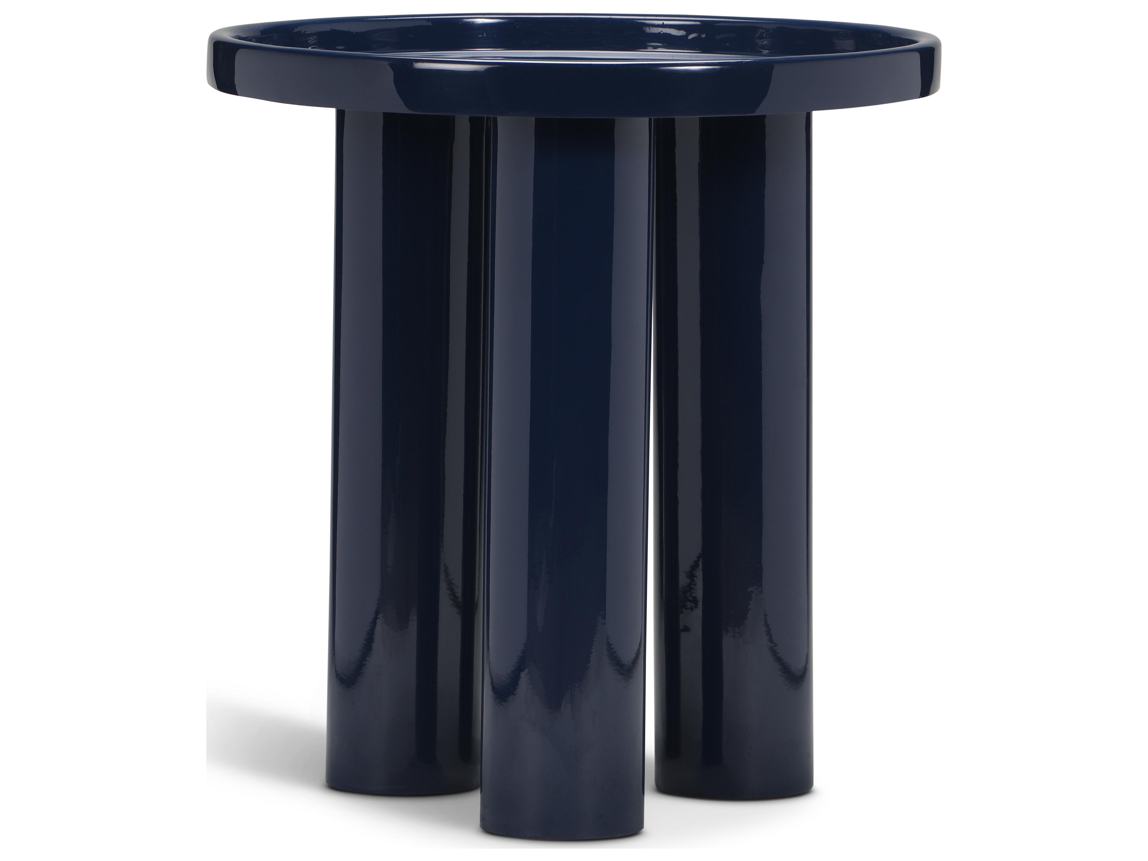 Eclat Sofia Enamel End Table Navy