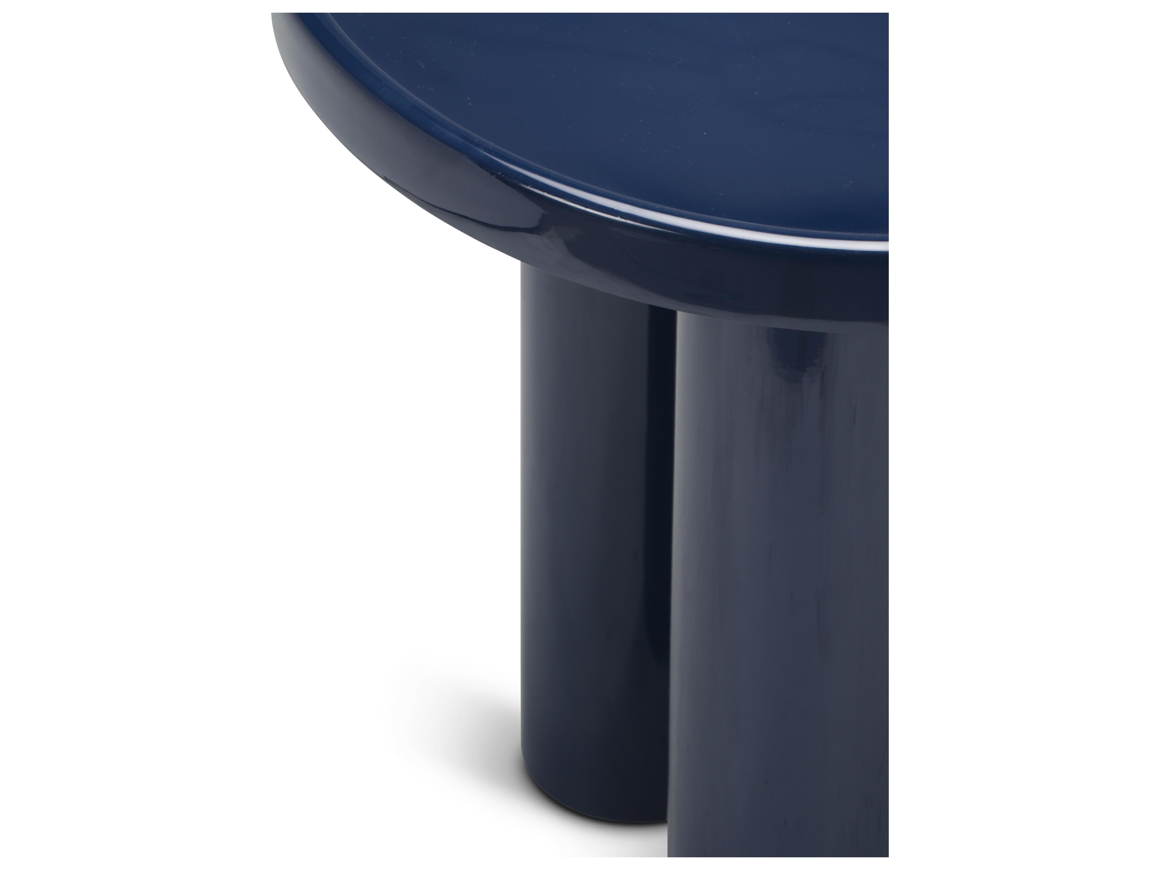 Urbia Eclat Sofia Enamel Round Metal Navy End Table