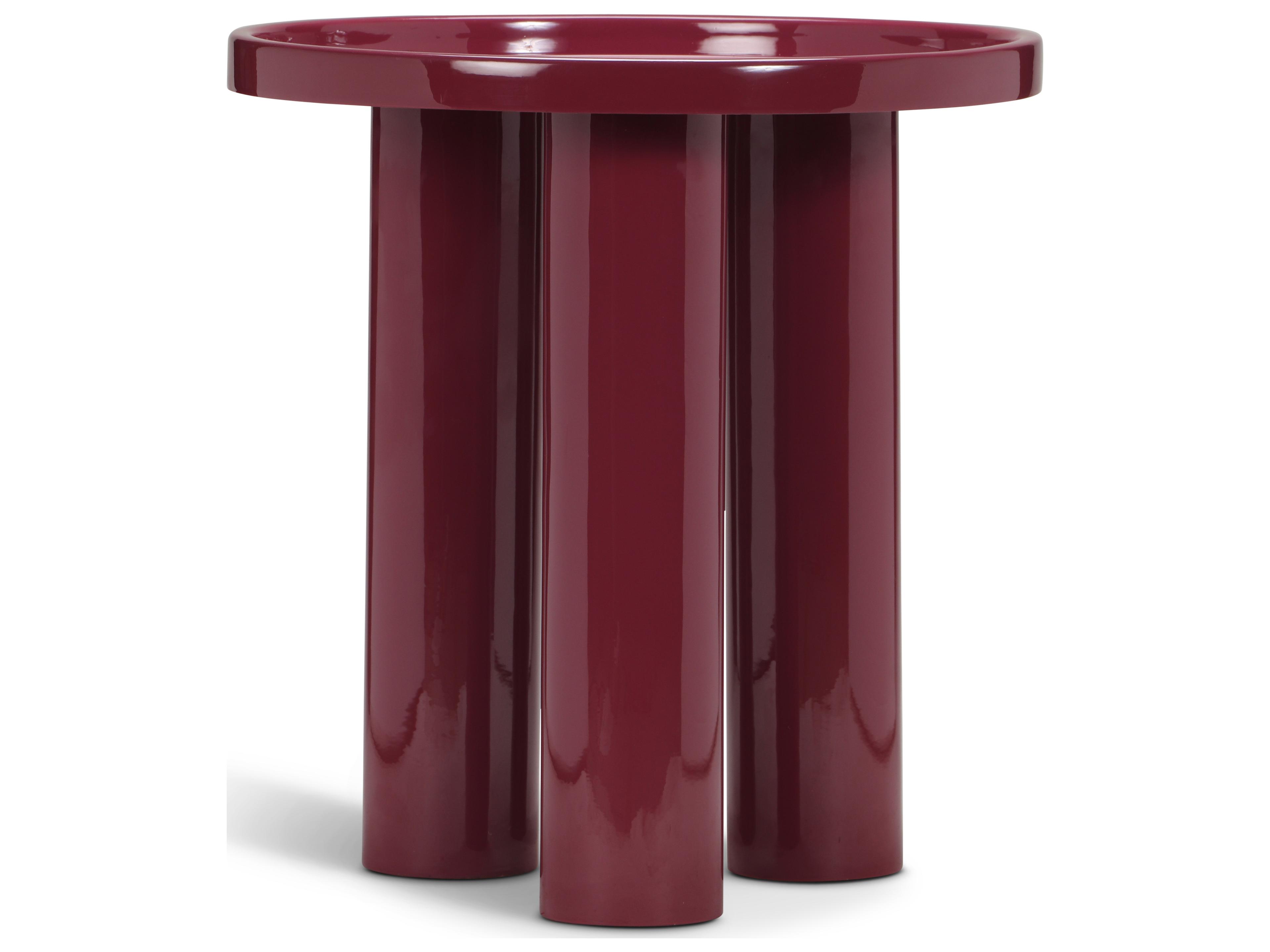Eclat Sofia Enamel End Table in Plum