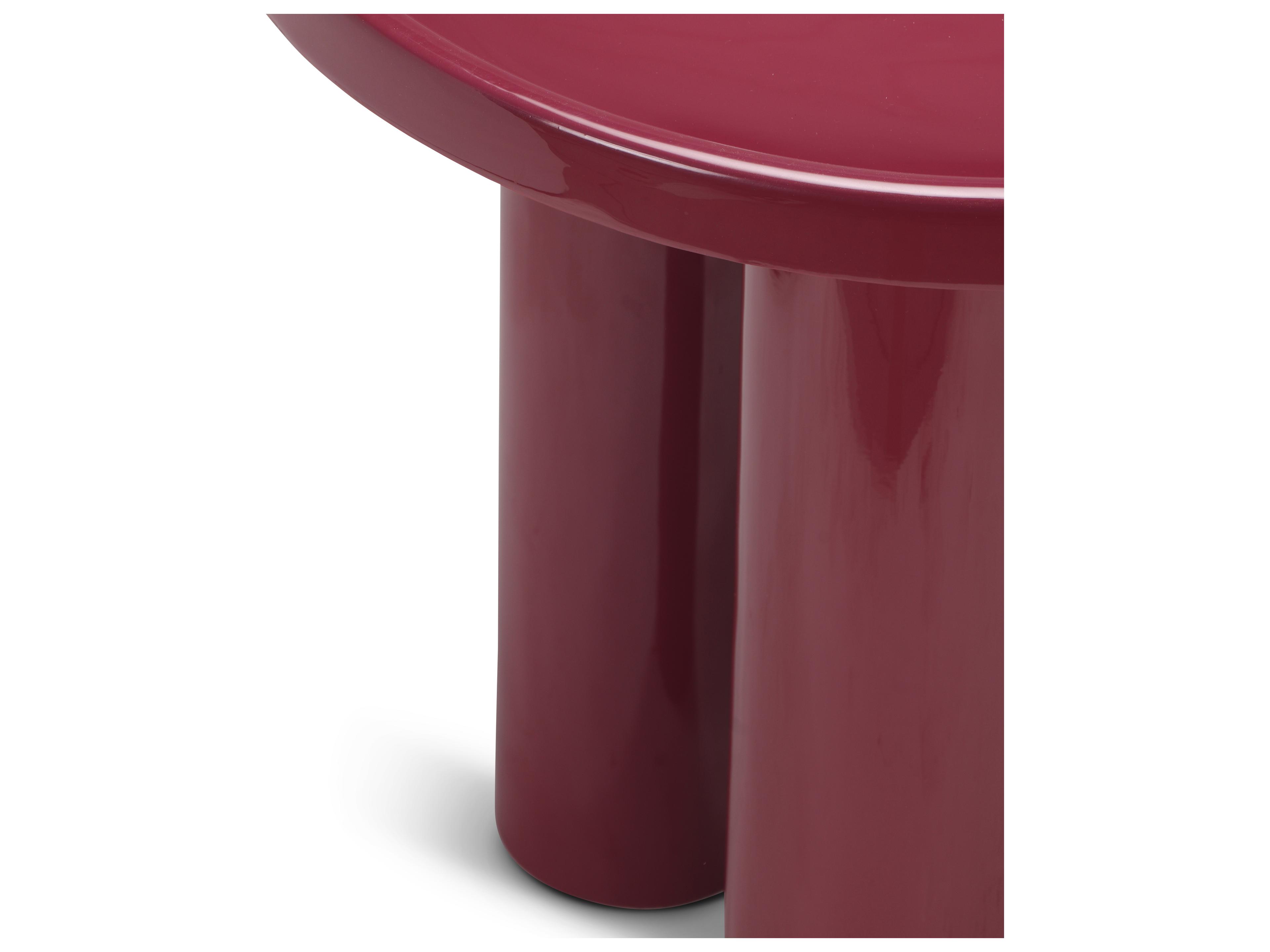 Urbia Eclat Sofia Enamel Round Metal Plum End Table