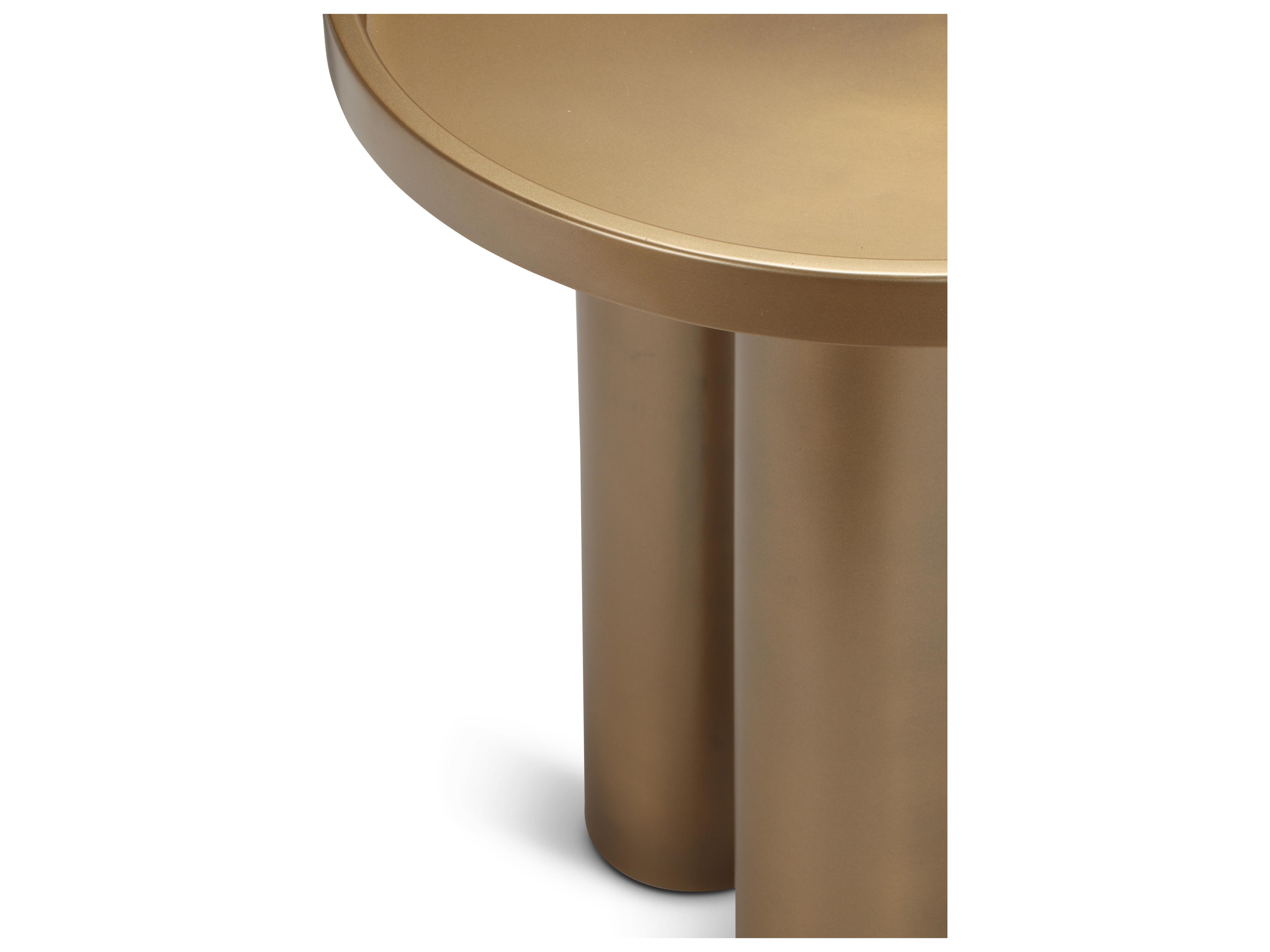 Urbia Eclat Sofia Round Metal Industrial Brass End Table