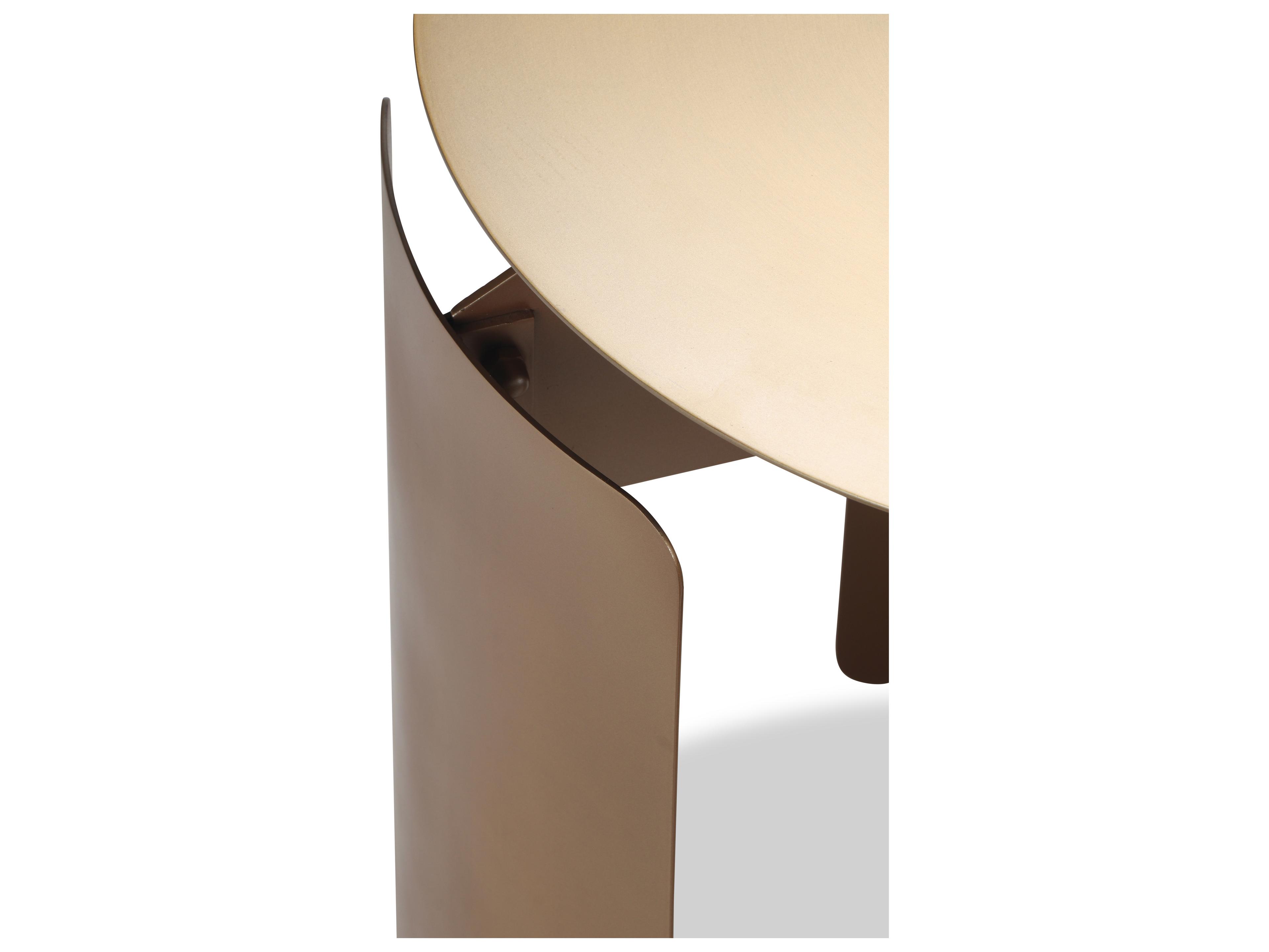 Urbia Senshi Sofia Round Metal Industrial Brass End Table