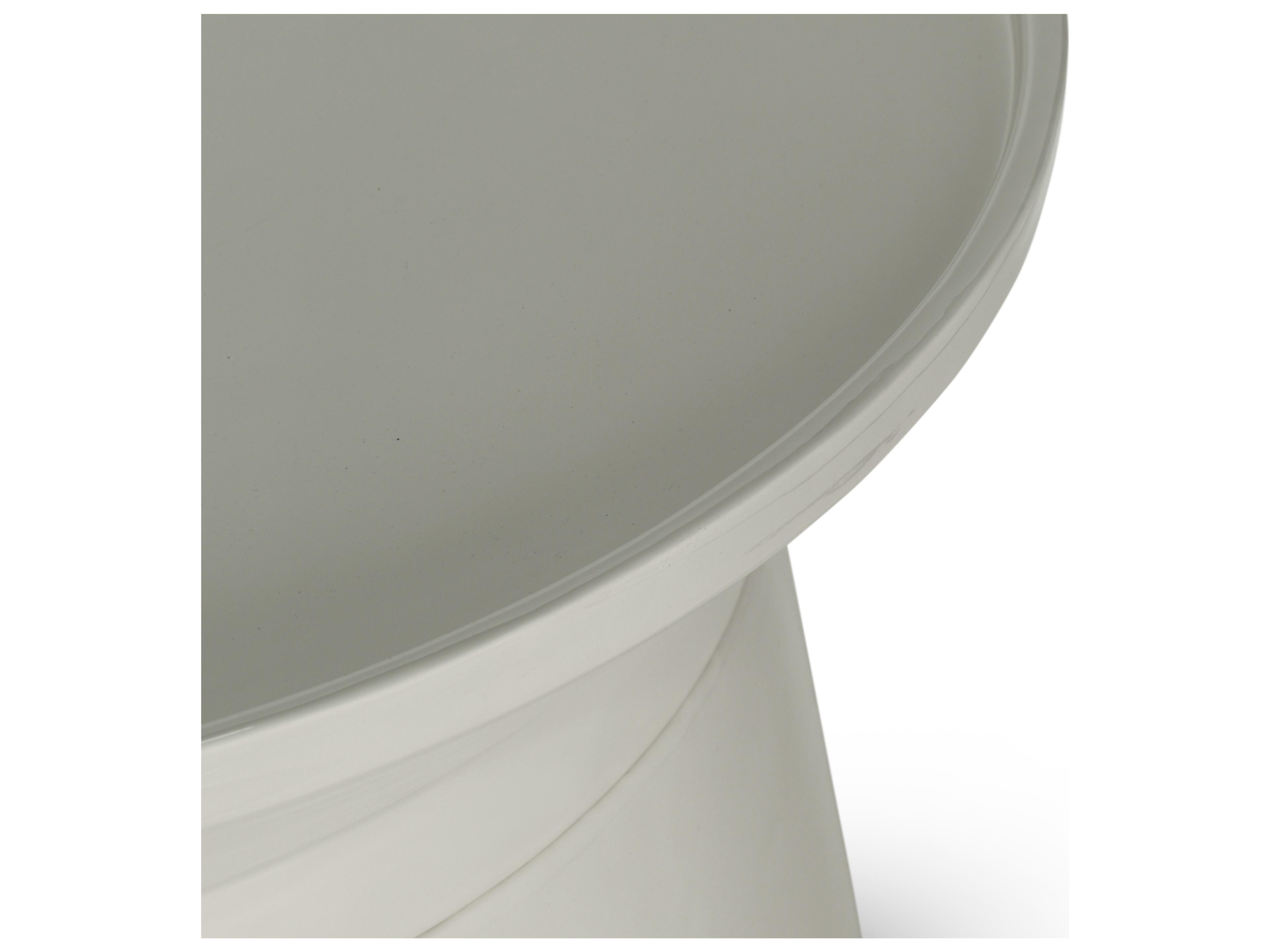 Urbia Sabine Round Metal Bone White Coffee Table