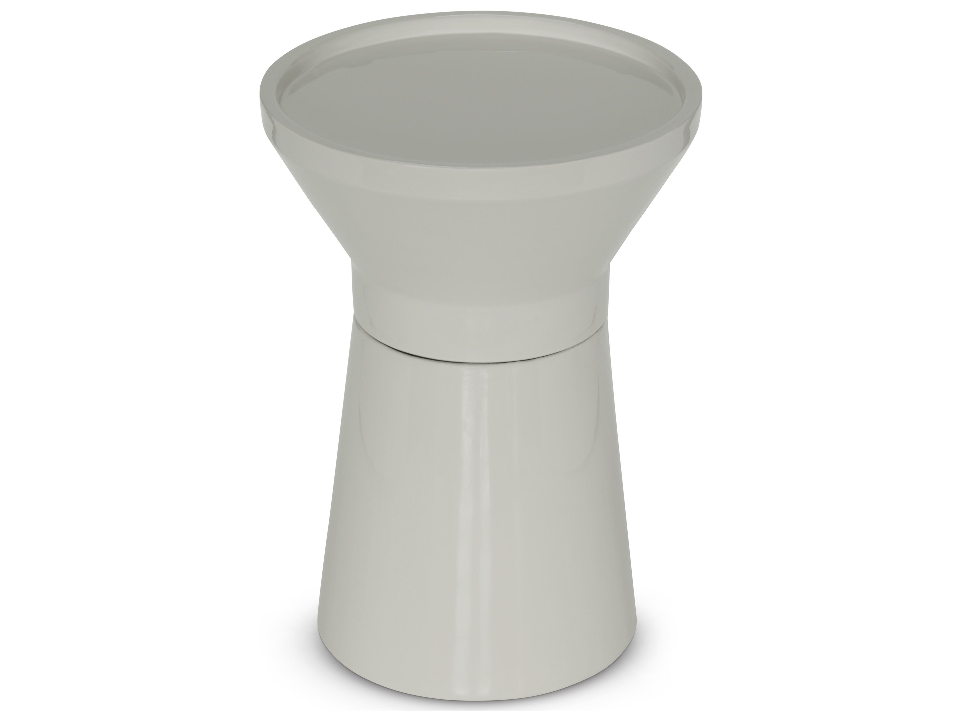 Urbia Sabine Round Metal Bone White End Table