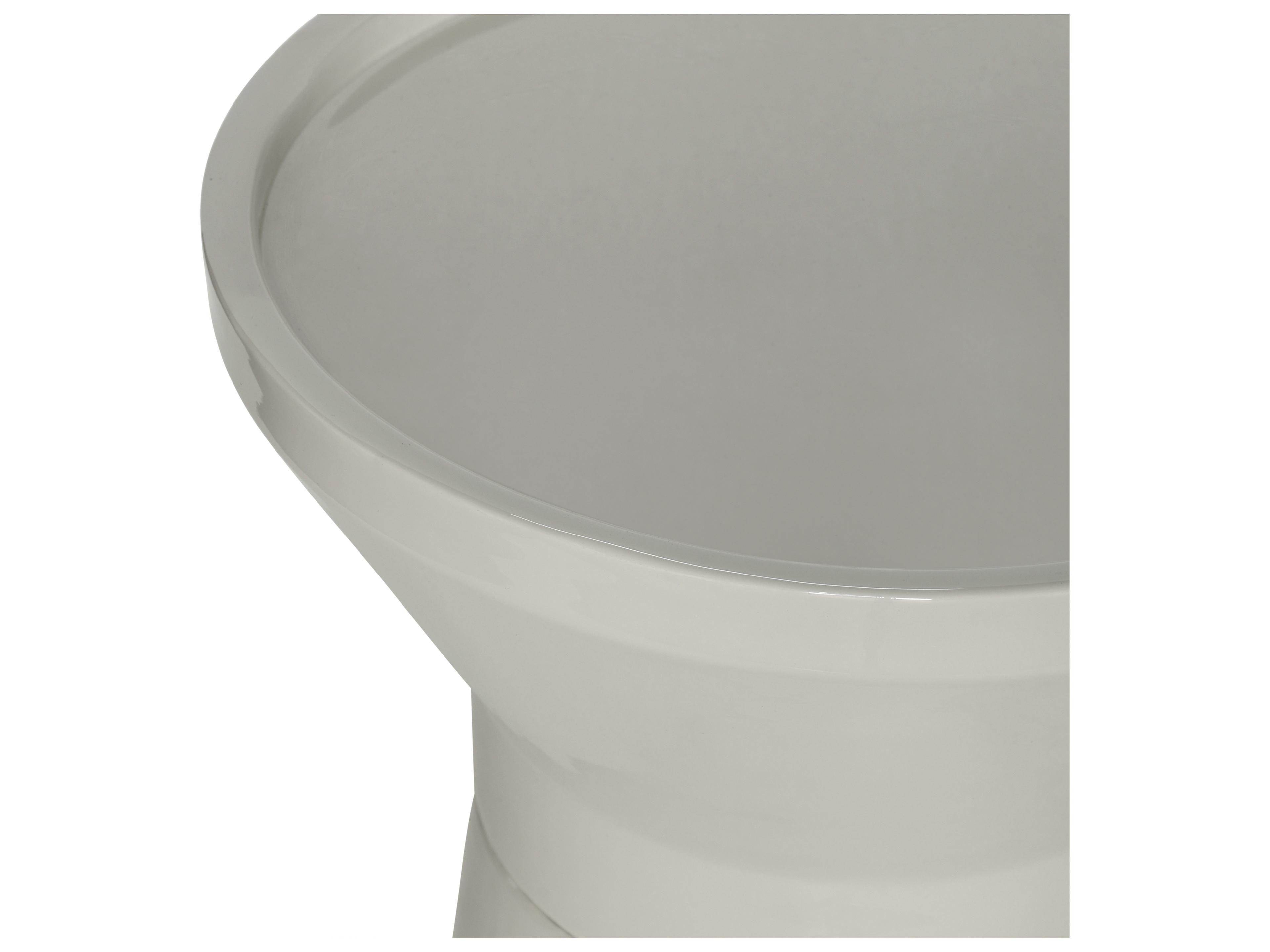 Urbia Sabine Round Metal Bone White End Table