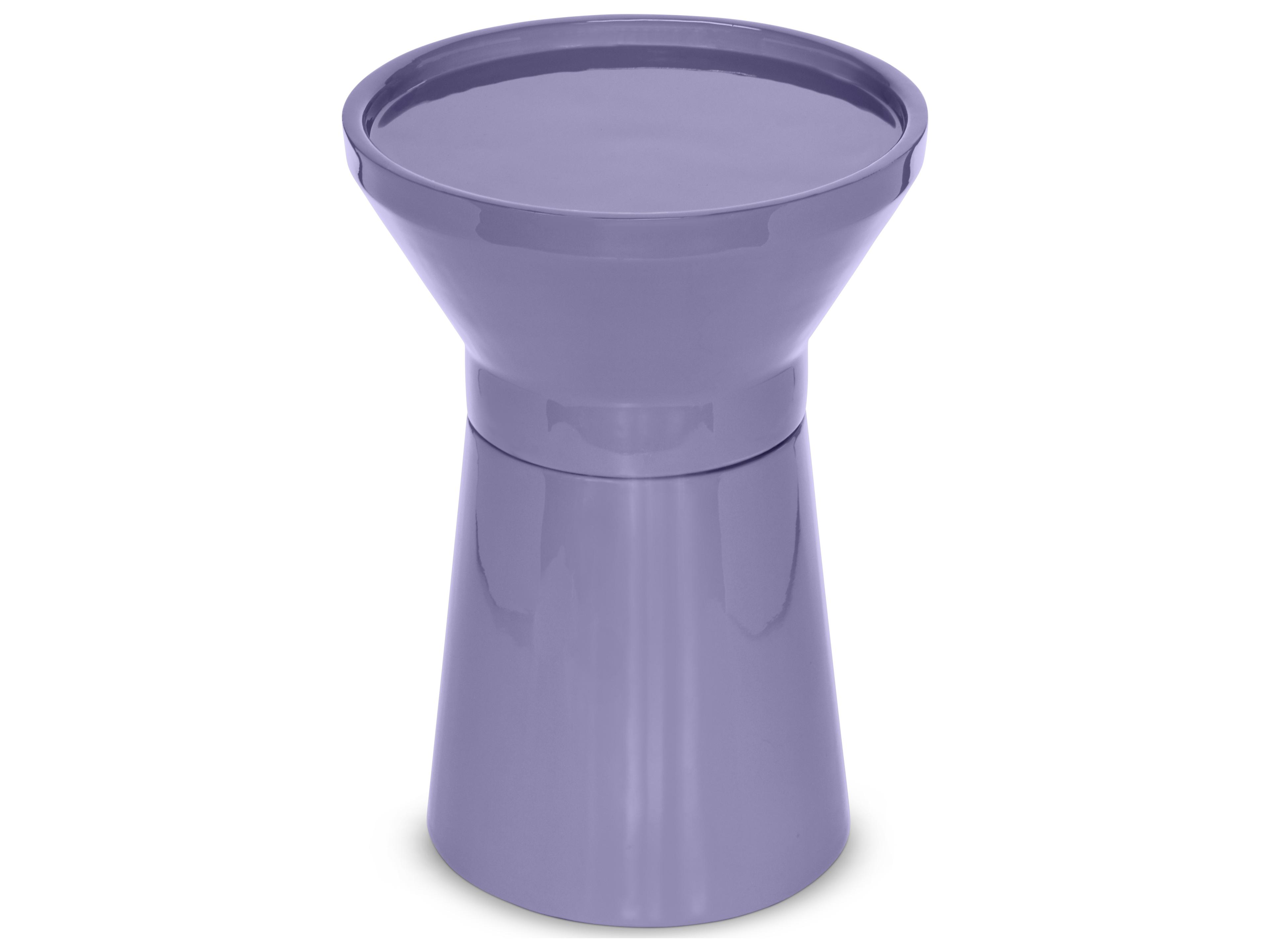 Urbia Sabine Round Metal Lavender Purple End Table