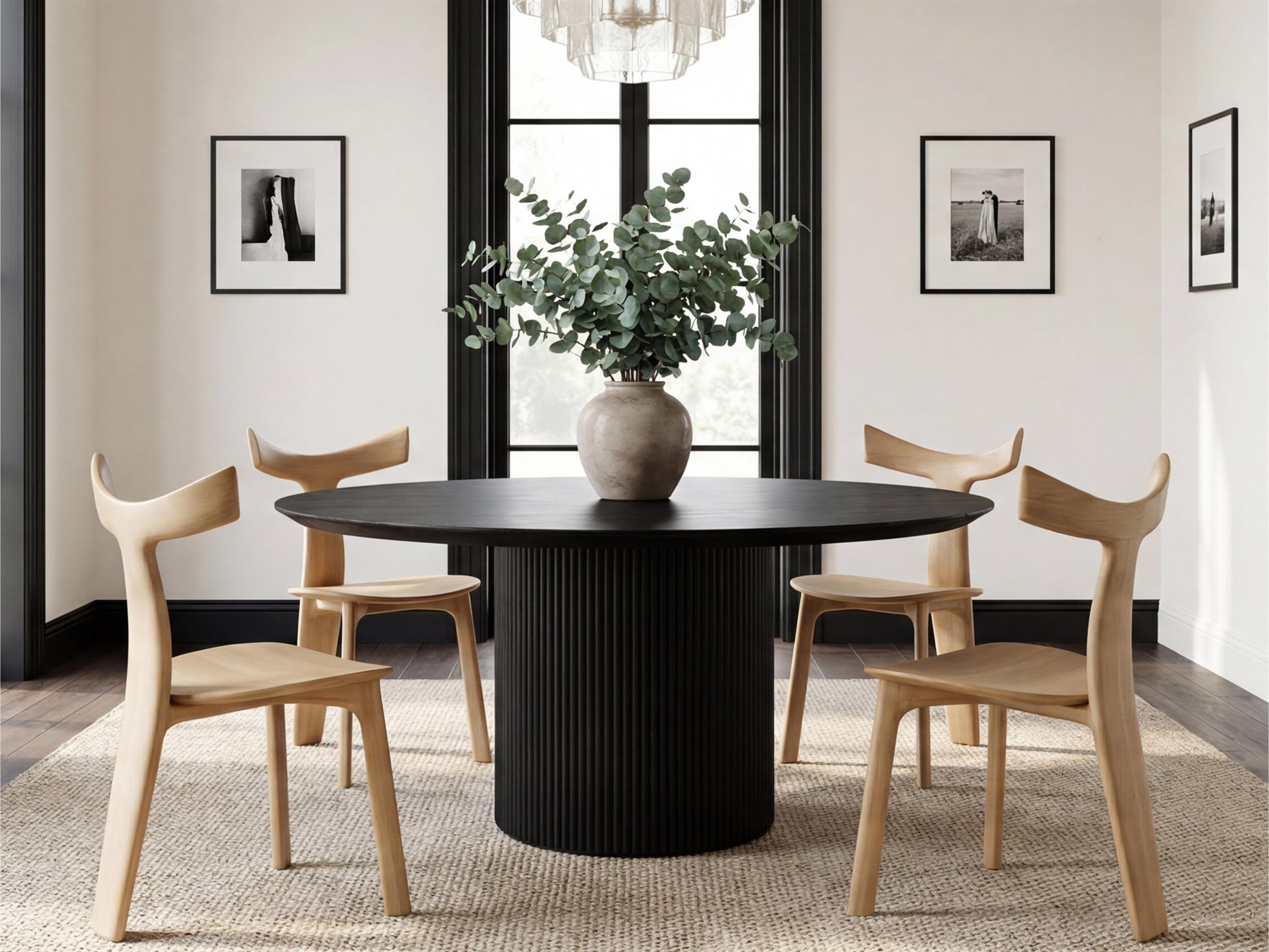 Modern Brazillian Ash Wood Dining Room Set