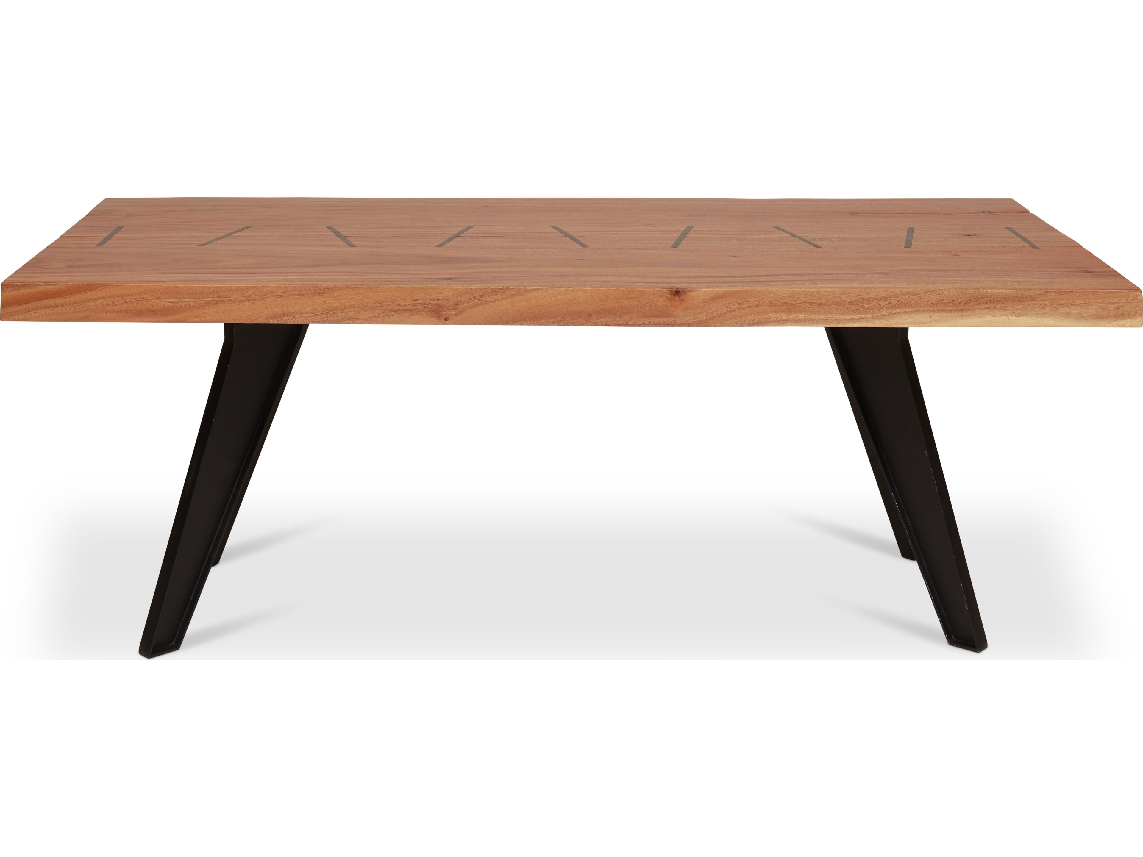 Urbia Naturals Rectangular Wood Natural Chamcha Black Dining Table