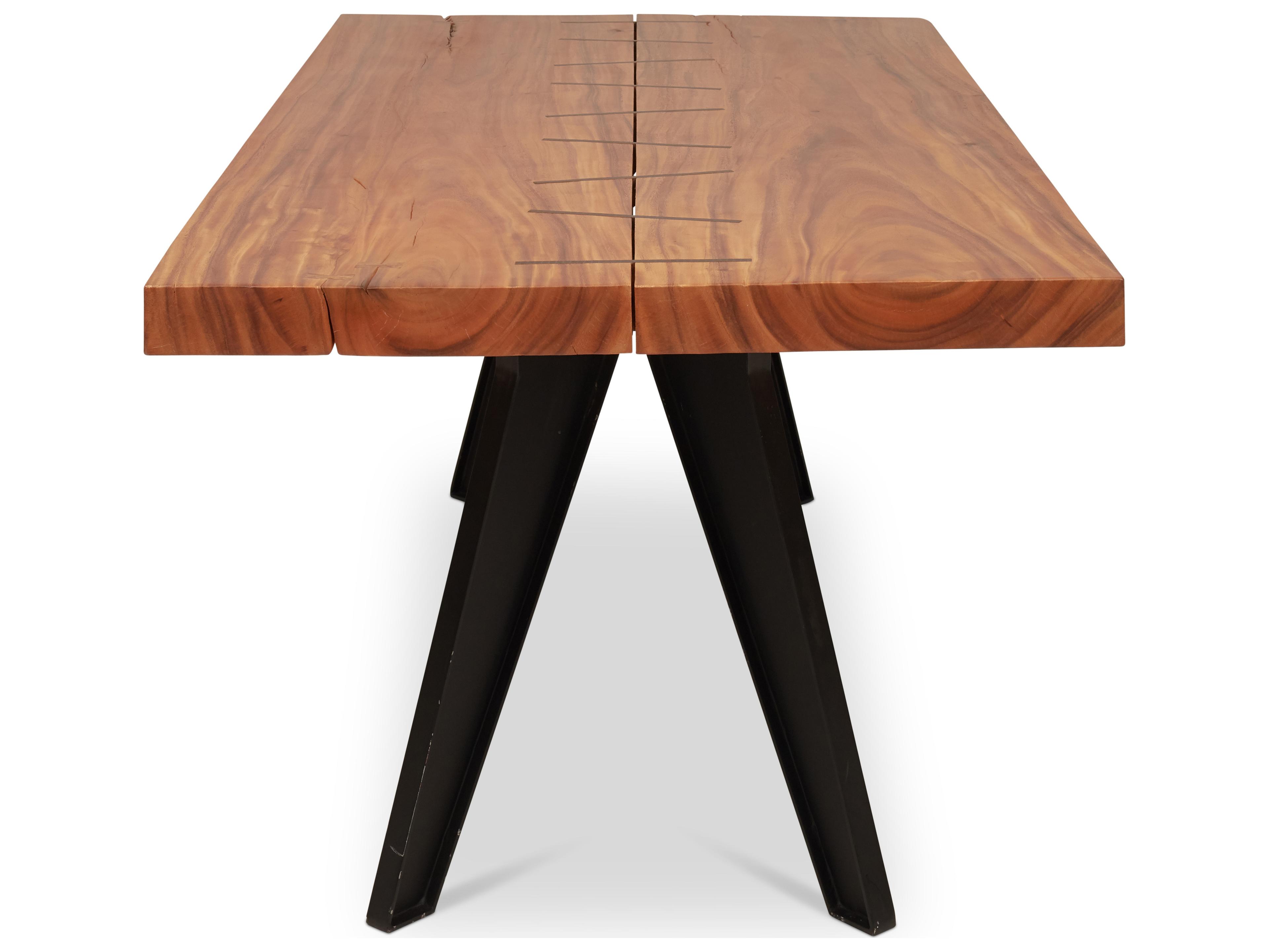 Urbia Naturals Rectangular Wood Natural Chamcha Black Dining Table