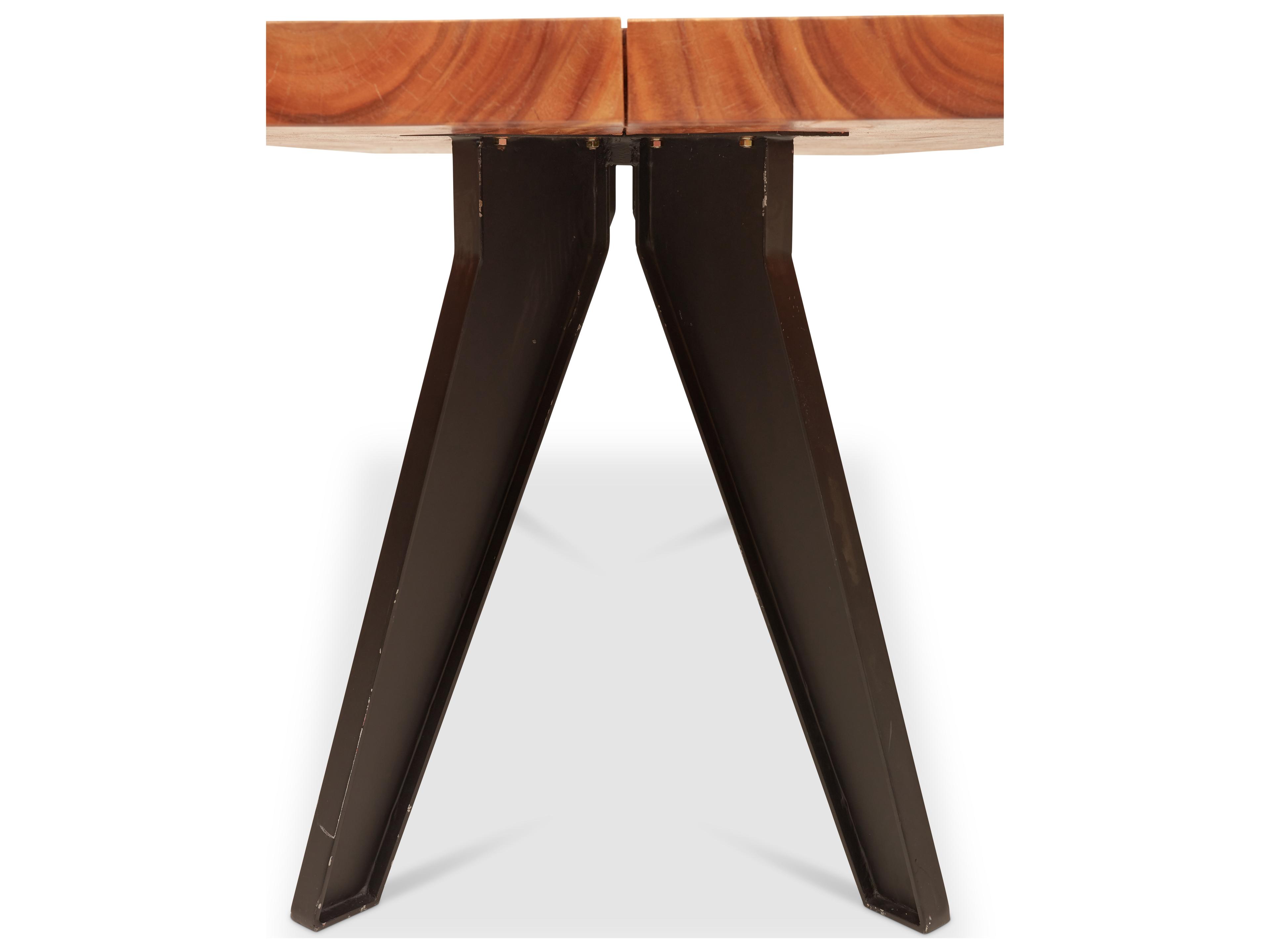 Urbia Naturals Rectangular Wood Natural Chamcha Black Dining Table