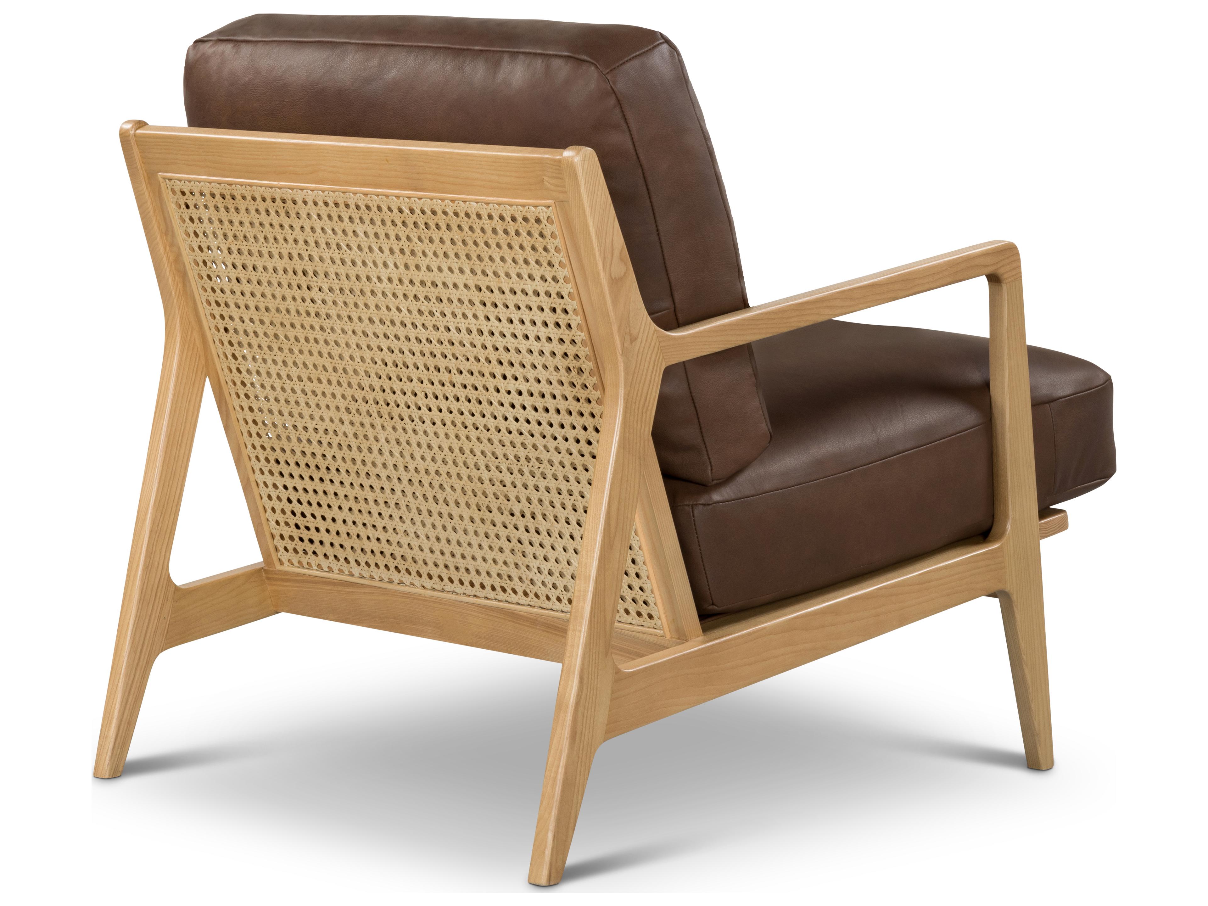 Urbia Carmelo Oak Genuine Leather Accent Chair