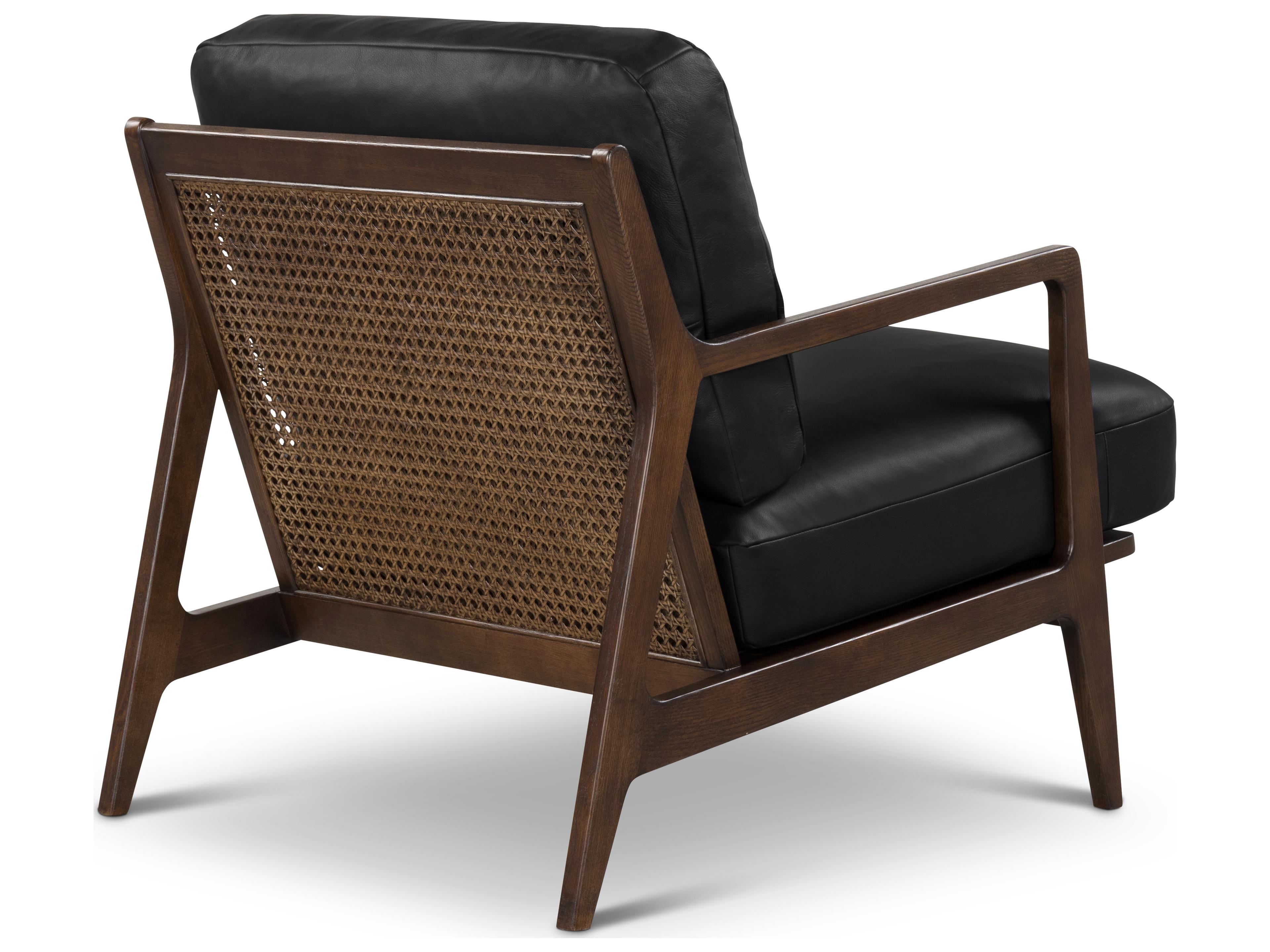 Urbia Carmelo Walnut Genuine Leather Accent Chair