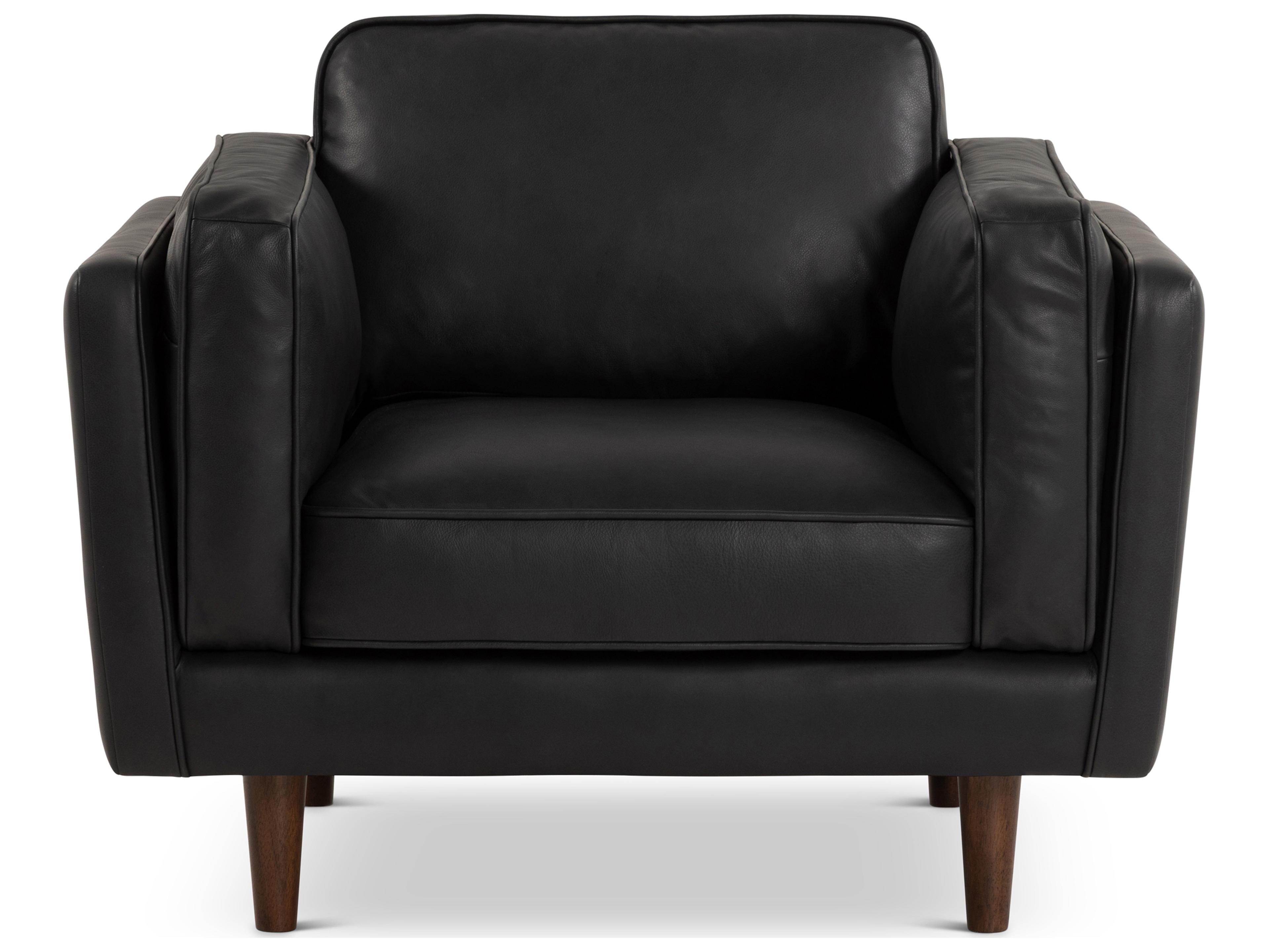 Brooklyn Black Leather Accent Chair