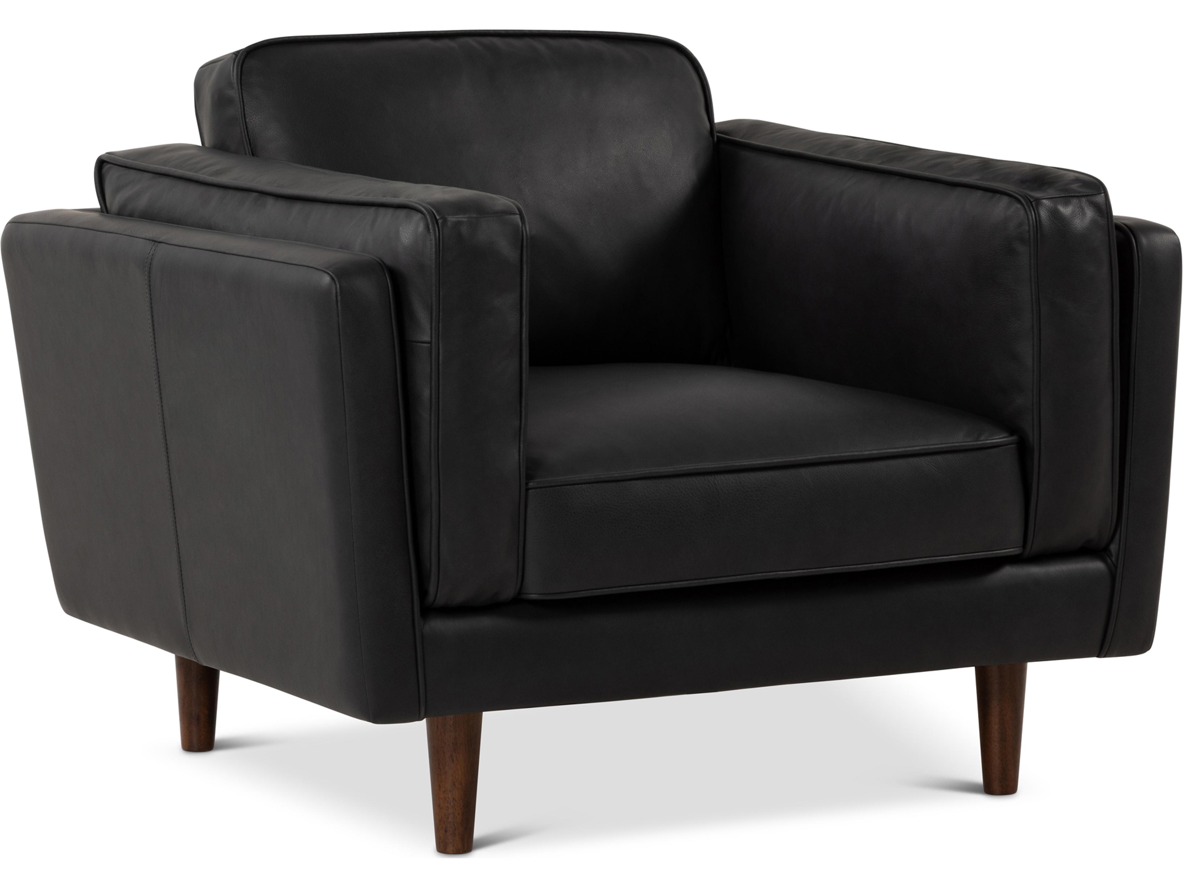 Urbia Brooklyn Black Leather Accent Chair