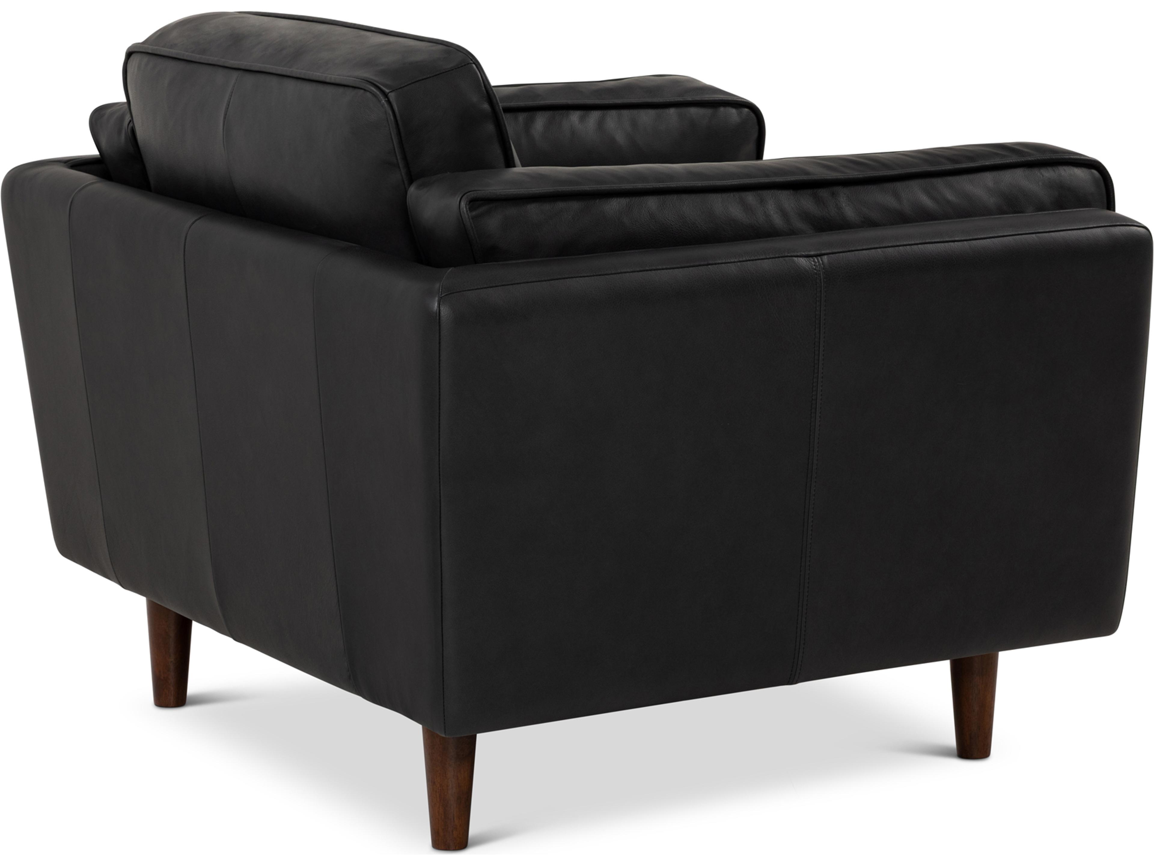 Urbia Brooklyn Black Leather Accent Chair