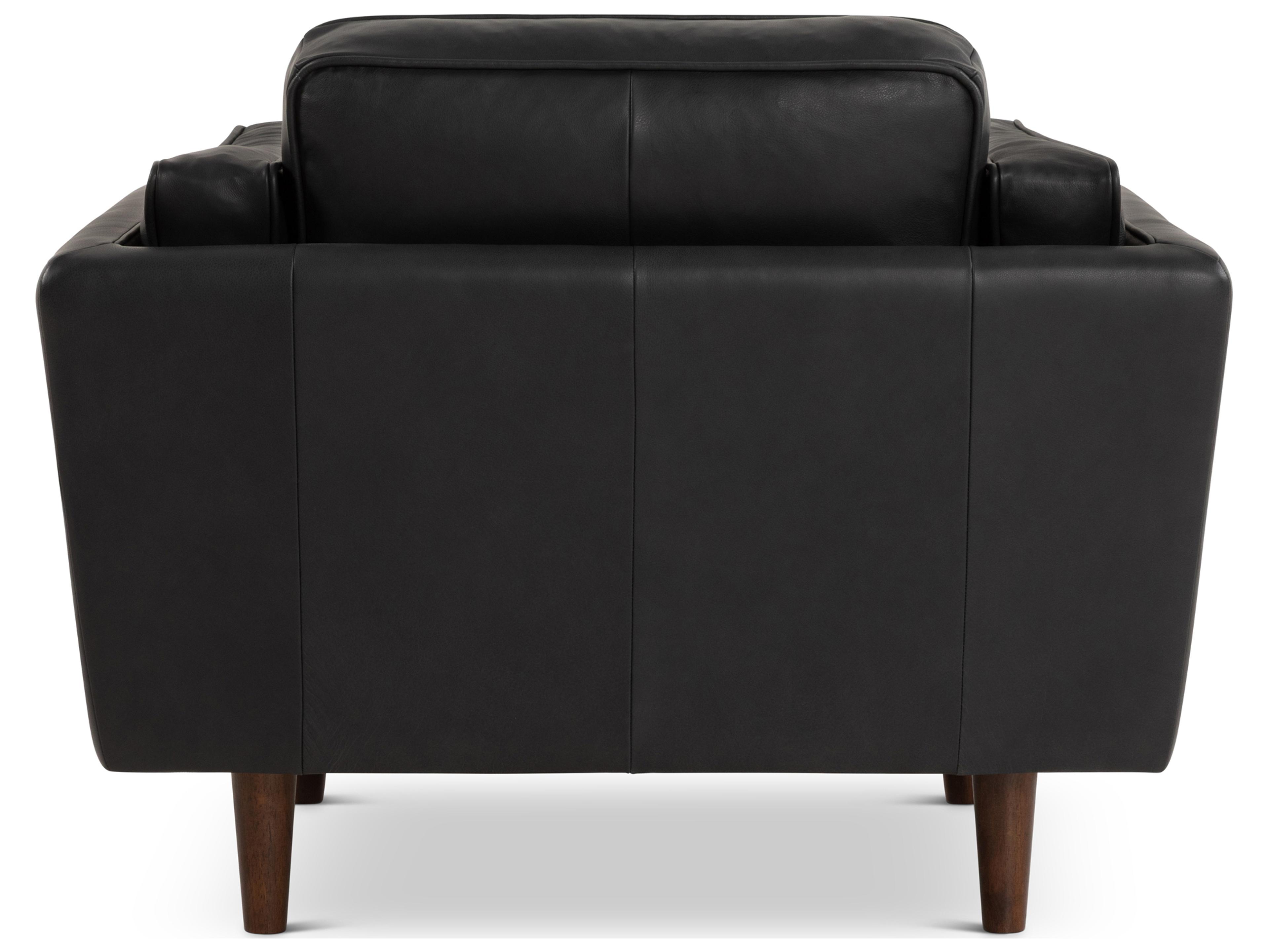 Urbia Brooklyn Black Leather Accent Chair