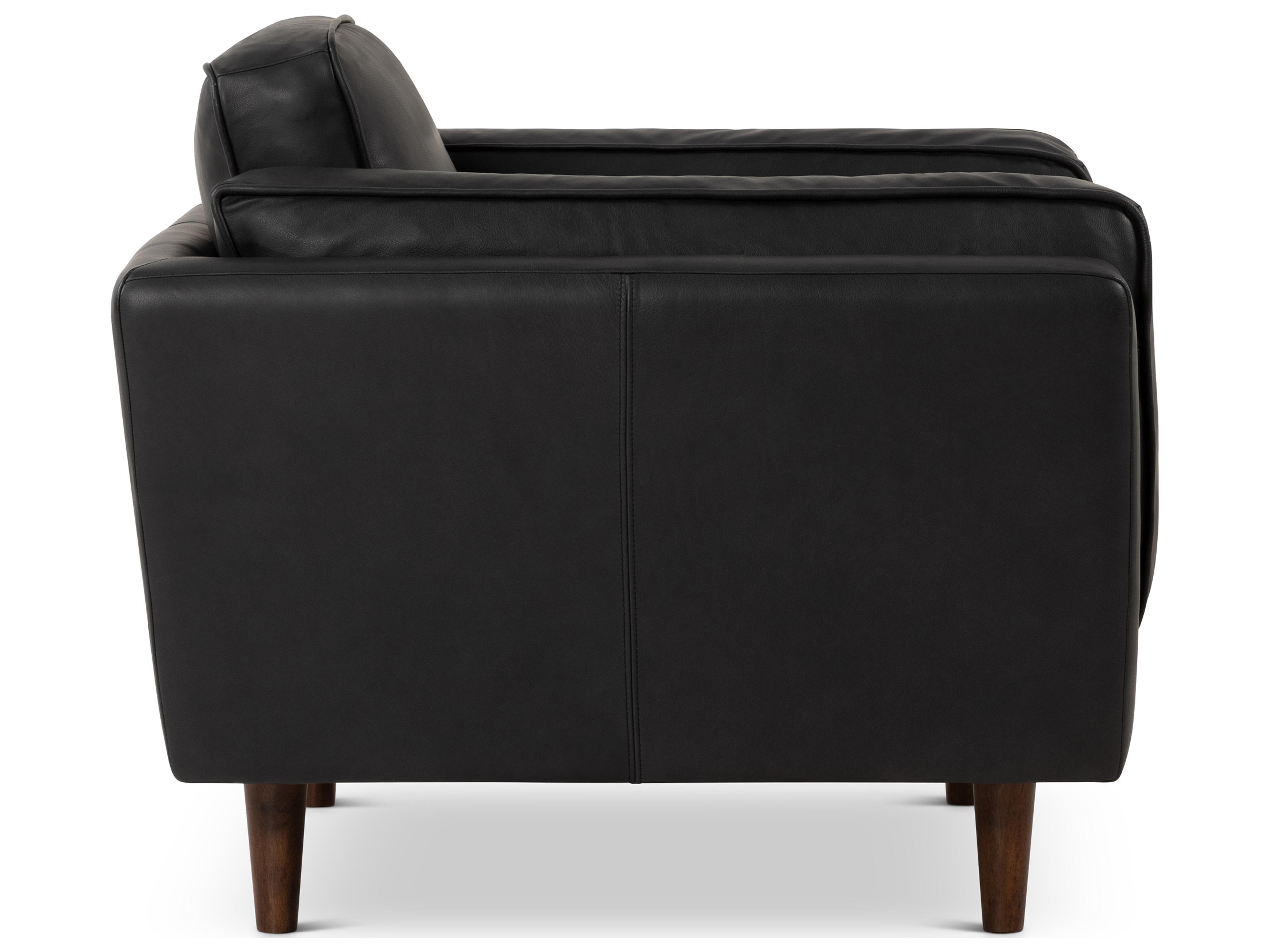 Urbia Brooklyn Black Leather Accent Chair