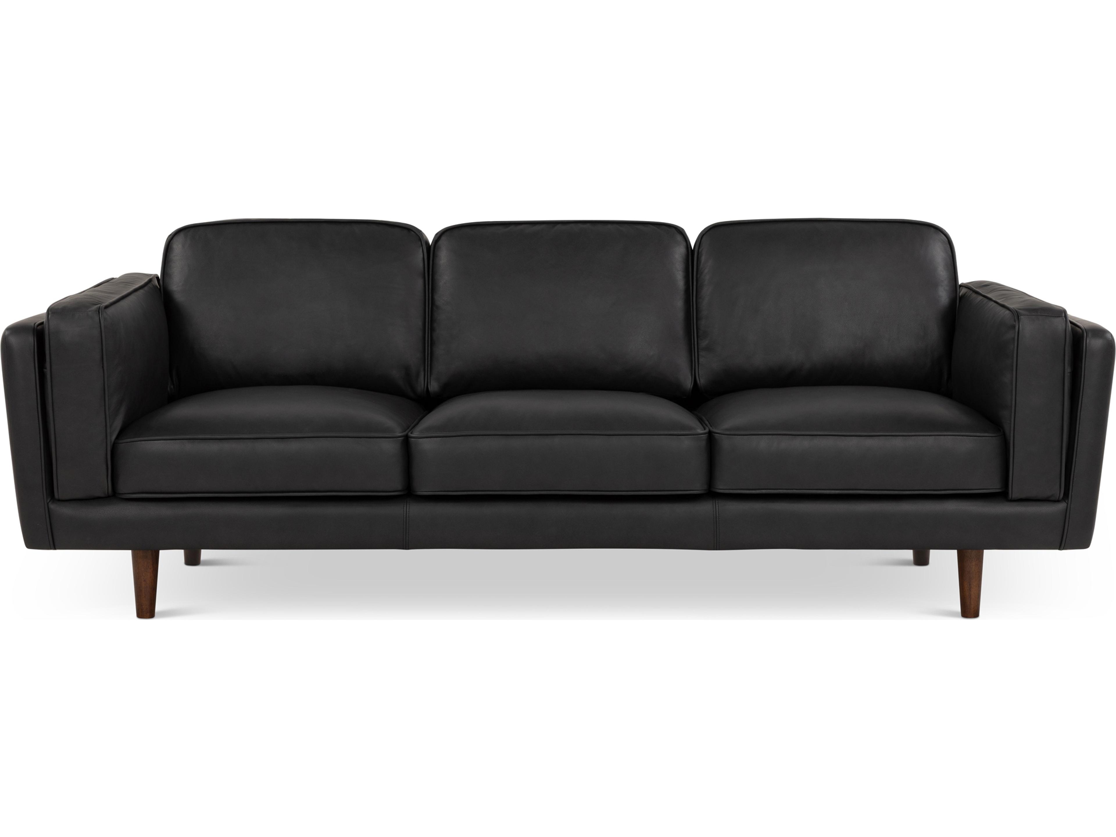 Brooklyn Black Brown Leather Sofa