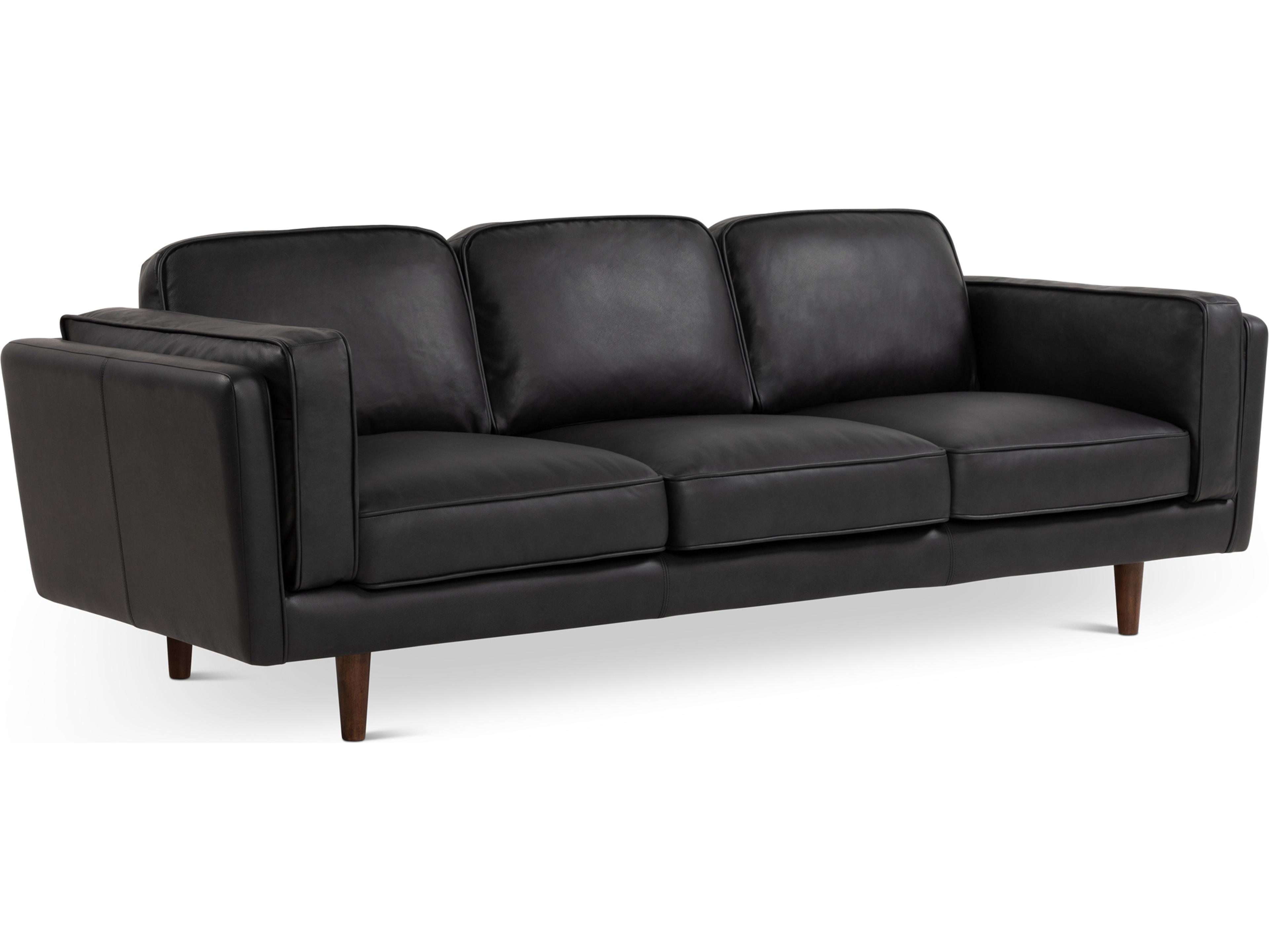Urbia Brooklyn Black Brown Leather Sofa
