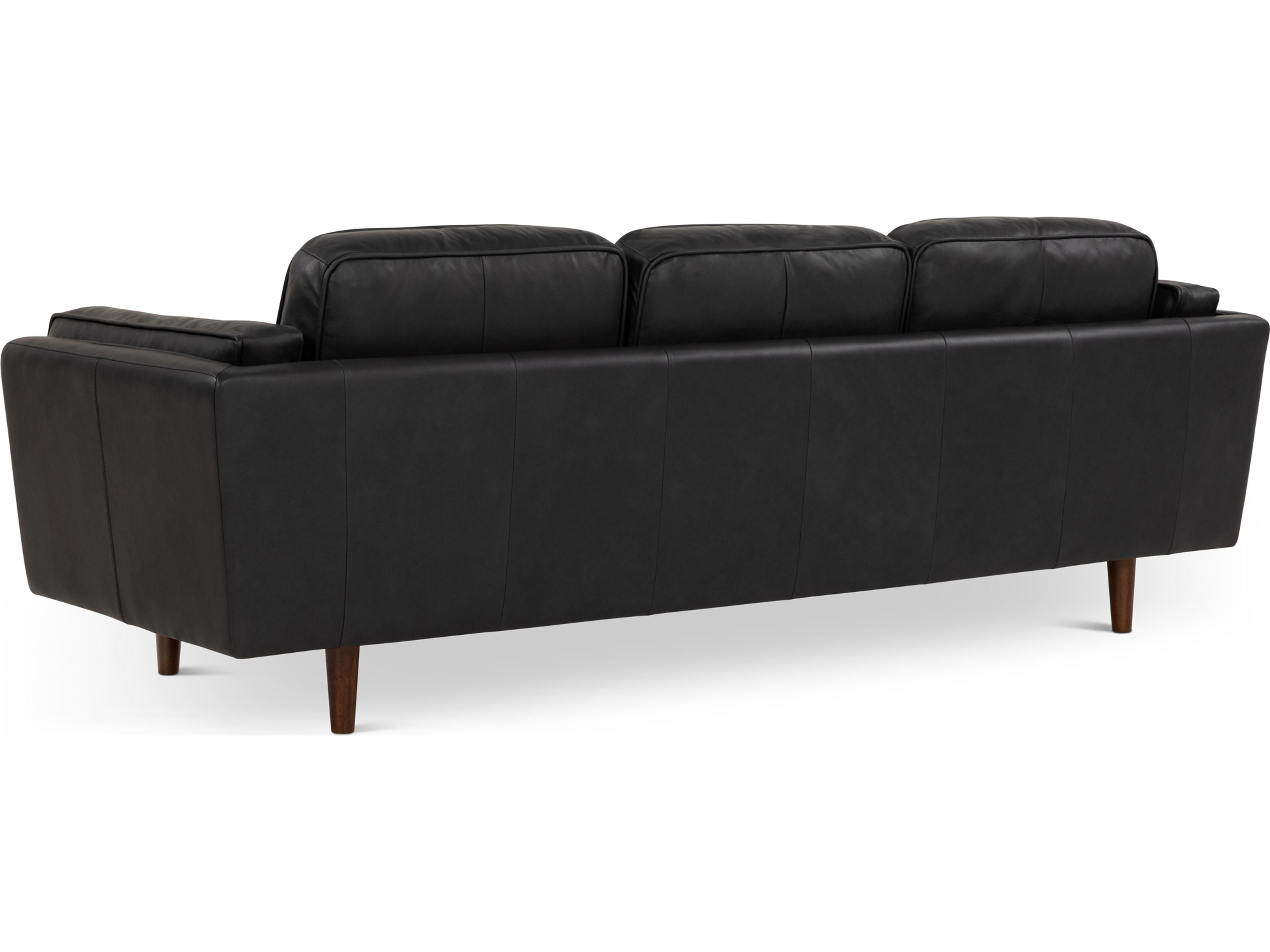 Urbia Brooklyn Black Brown Leather Sofa