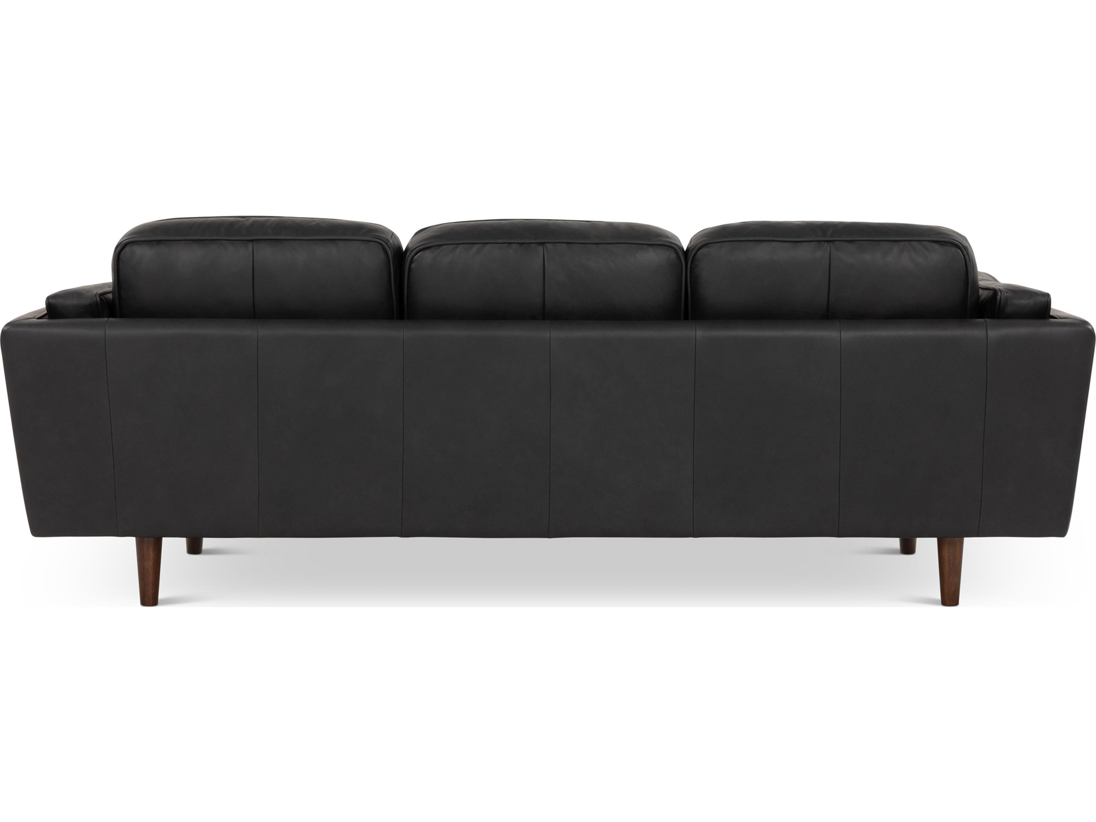 Urbia Brooklyn Black Brown Leather Sofa