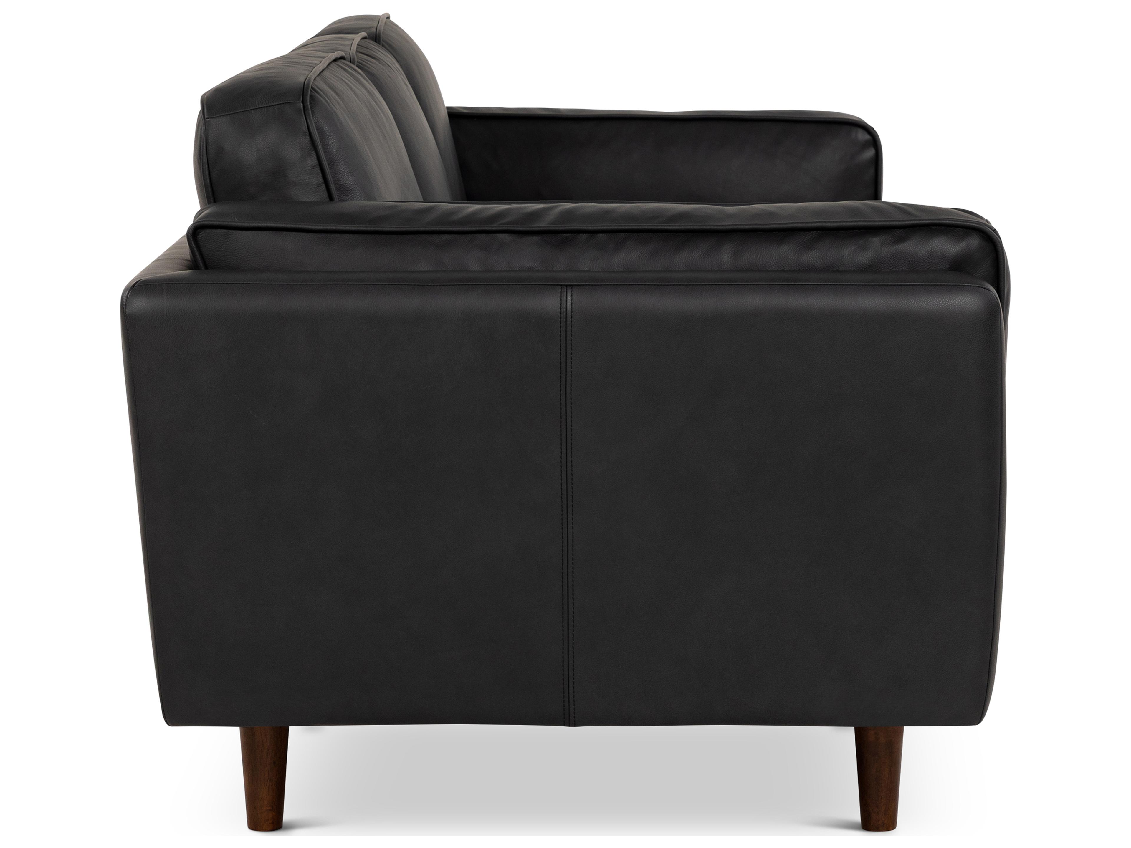 Urbia Brooklyn Black Brown Leather Sofa