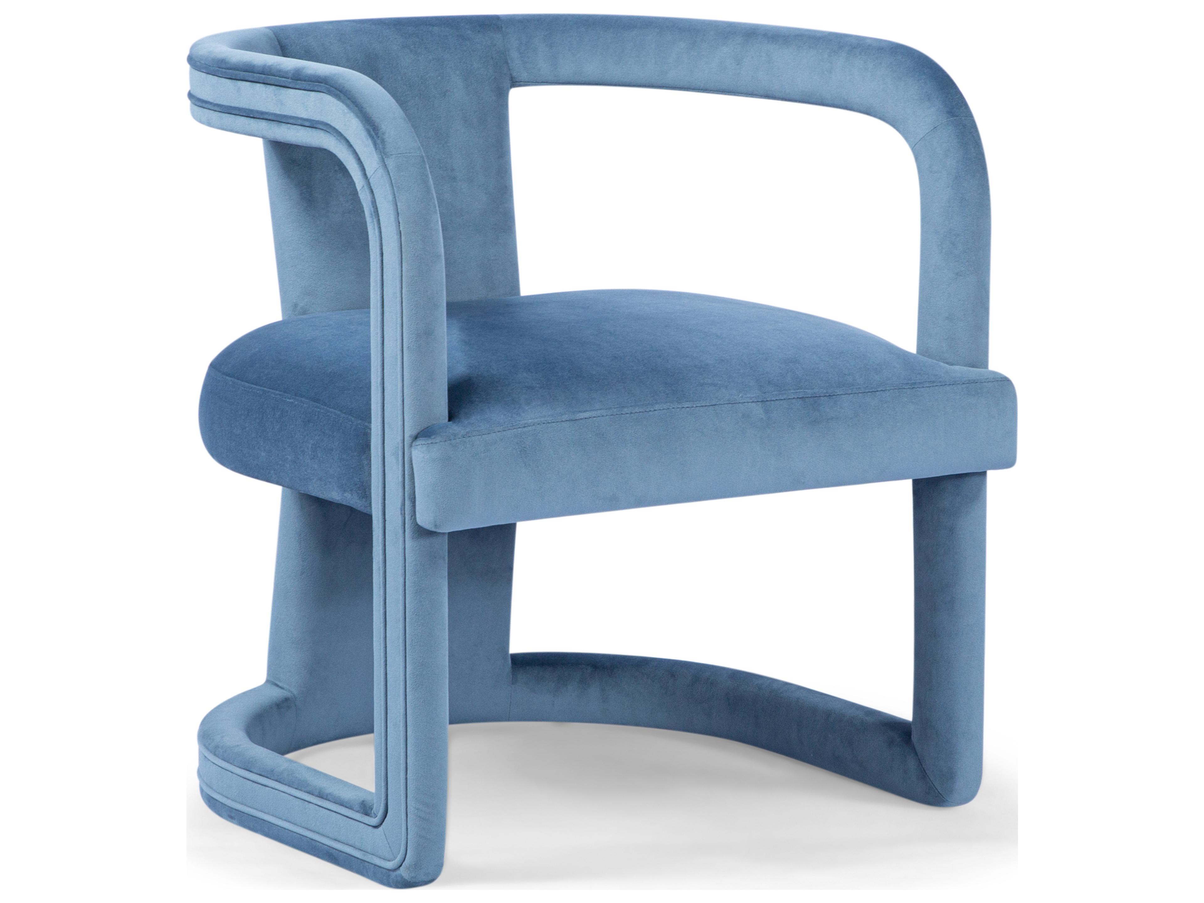 Rory Barrel Accent Chair in Dust Blue Performance Velvet