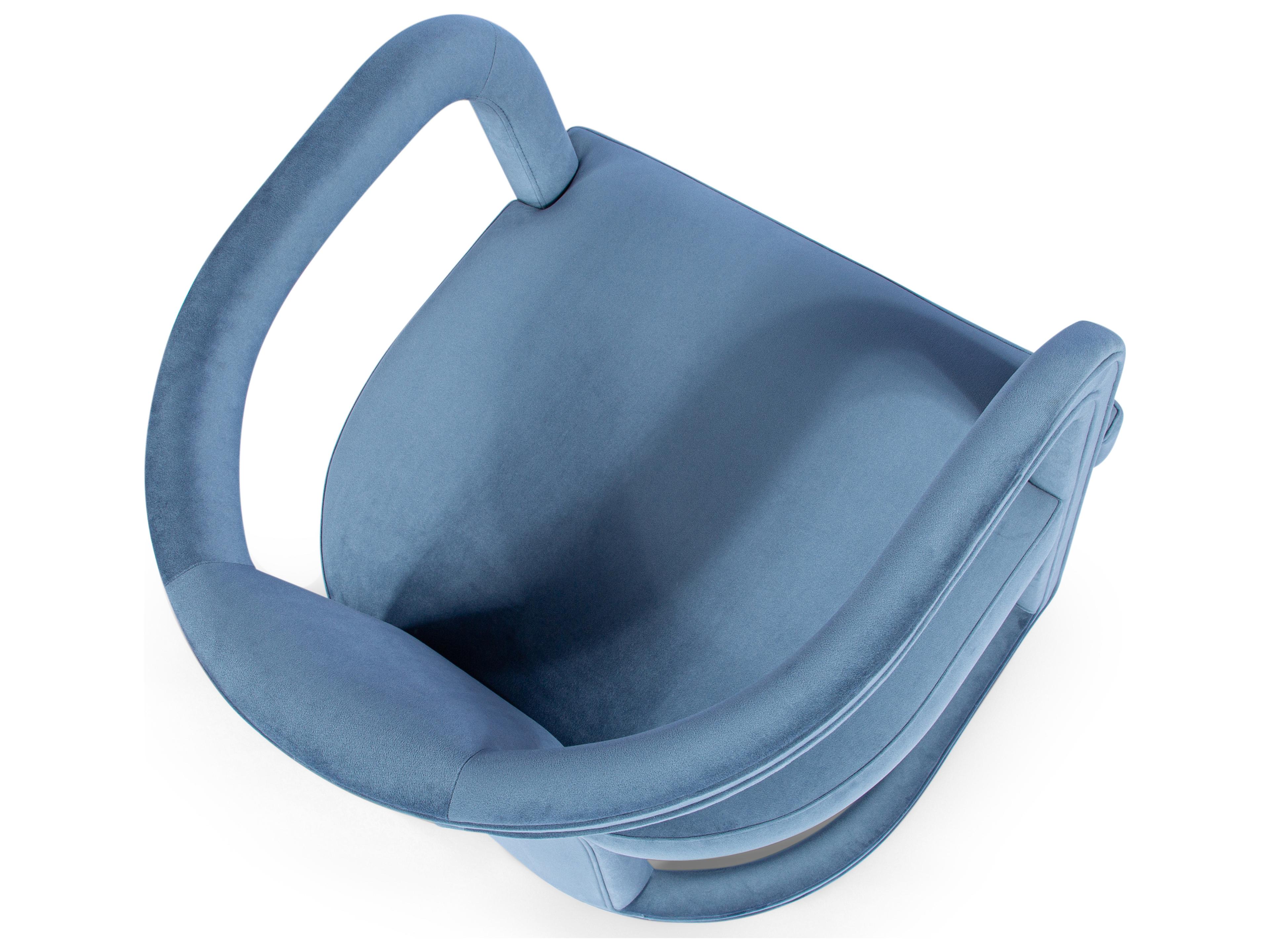 Urbia Metro Blue Velvet Accent Chair