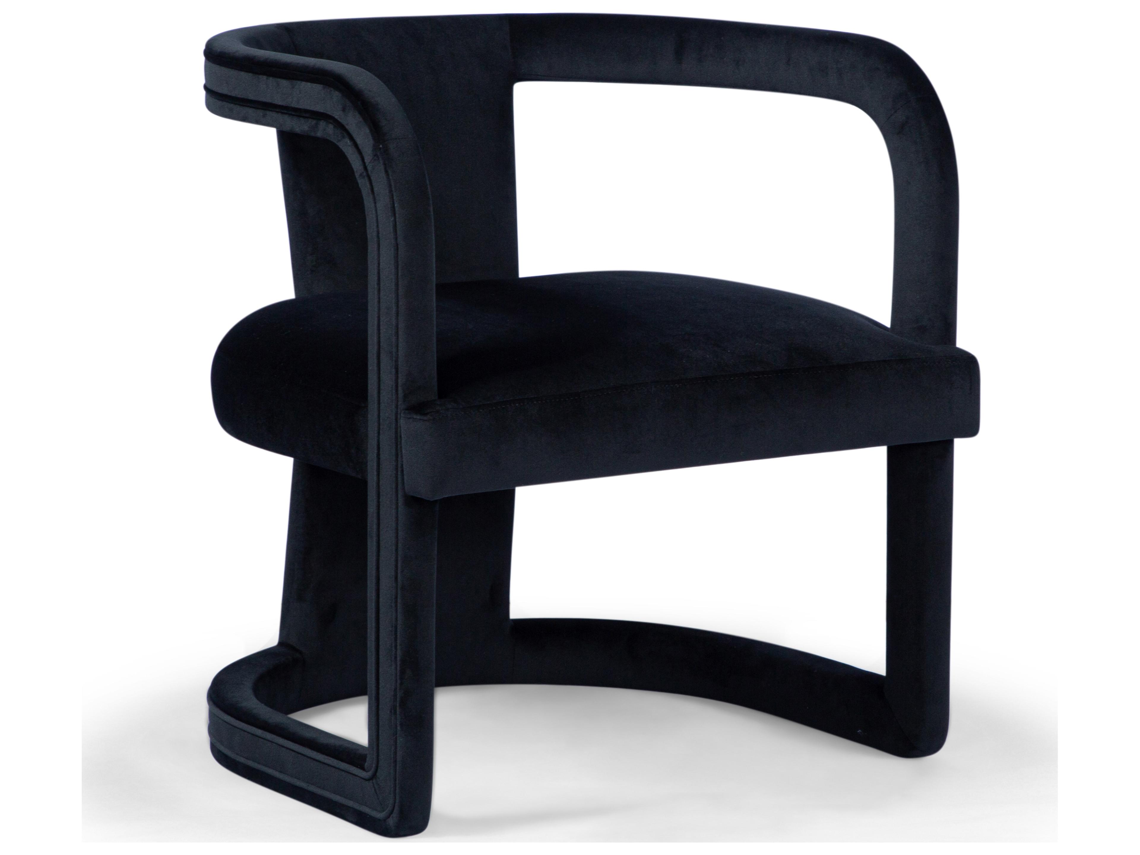 Metro Black Velvet Accent Chair