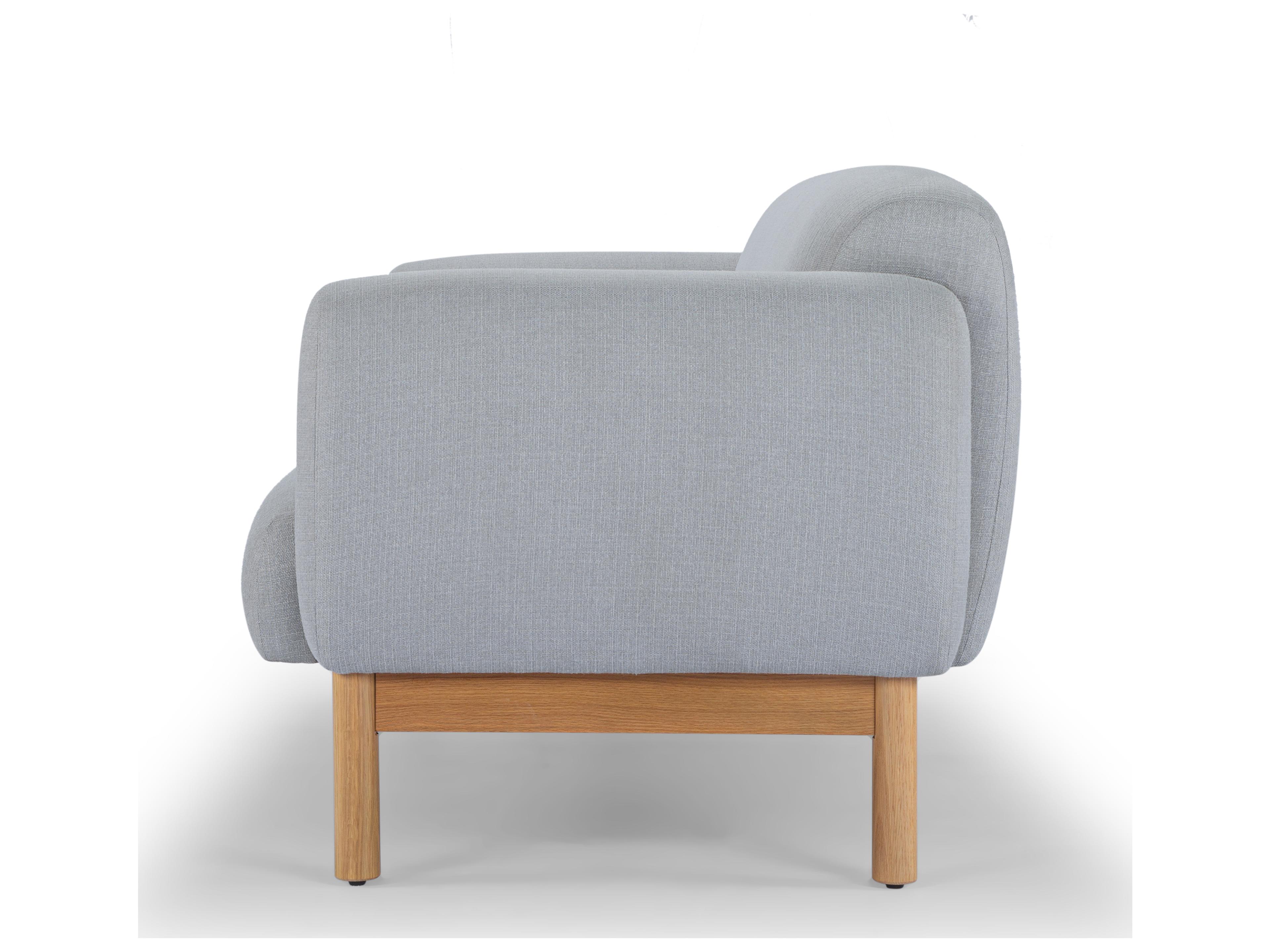 Urbia Metro Tulum Light Gray Honey Oak Upholstered Sofa